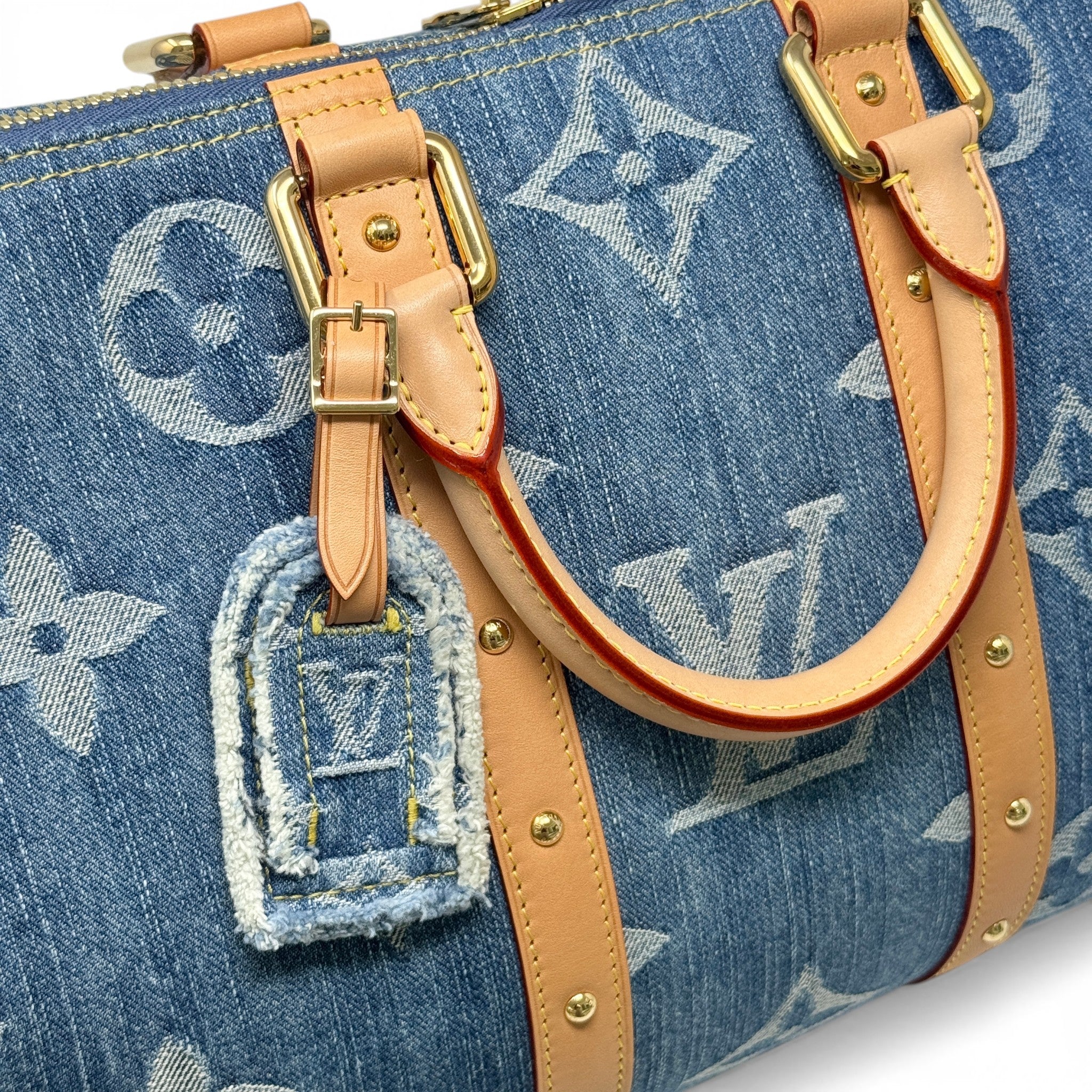 Louis Vuitton Monogram Denim Keepall Bandouliere 45 - Image 11
