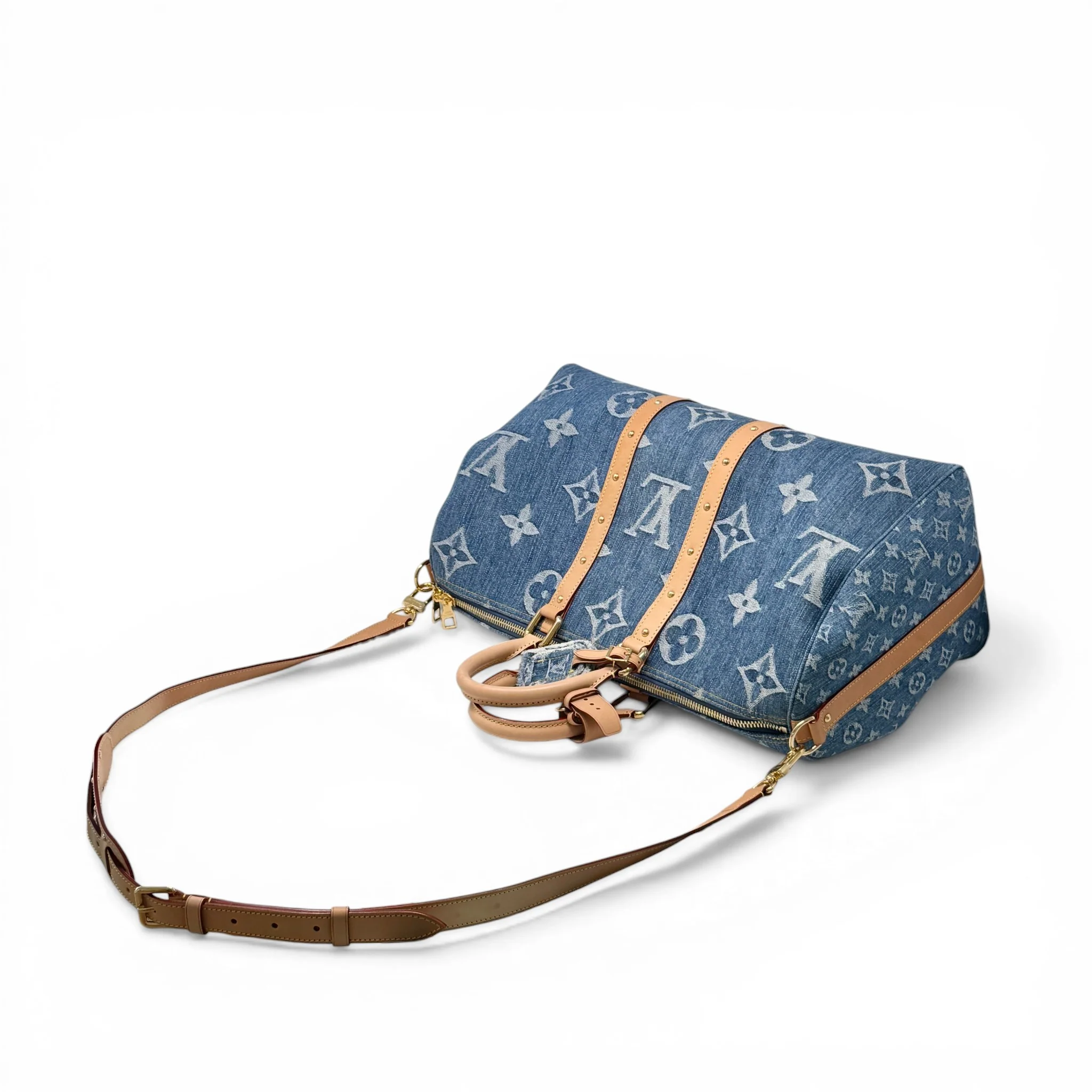 Louis Vuitton Monogram Denim Keepall Bandouliere 45 - Image 15