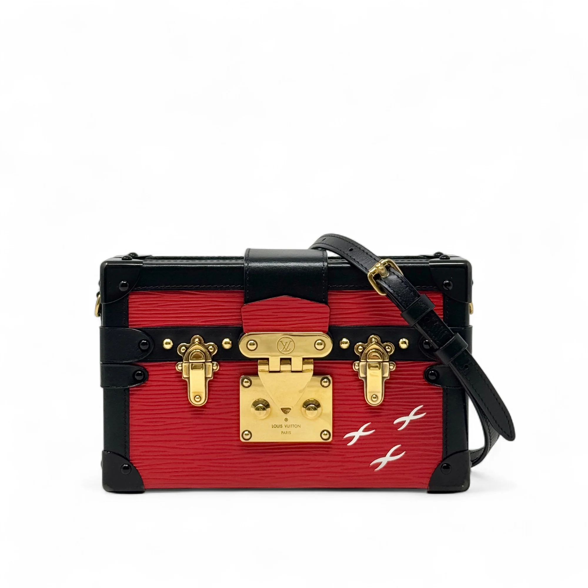 Louis Vuitton Red Epi Petite Malle Bag
