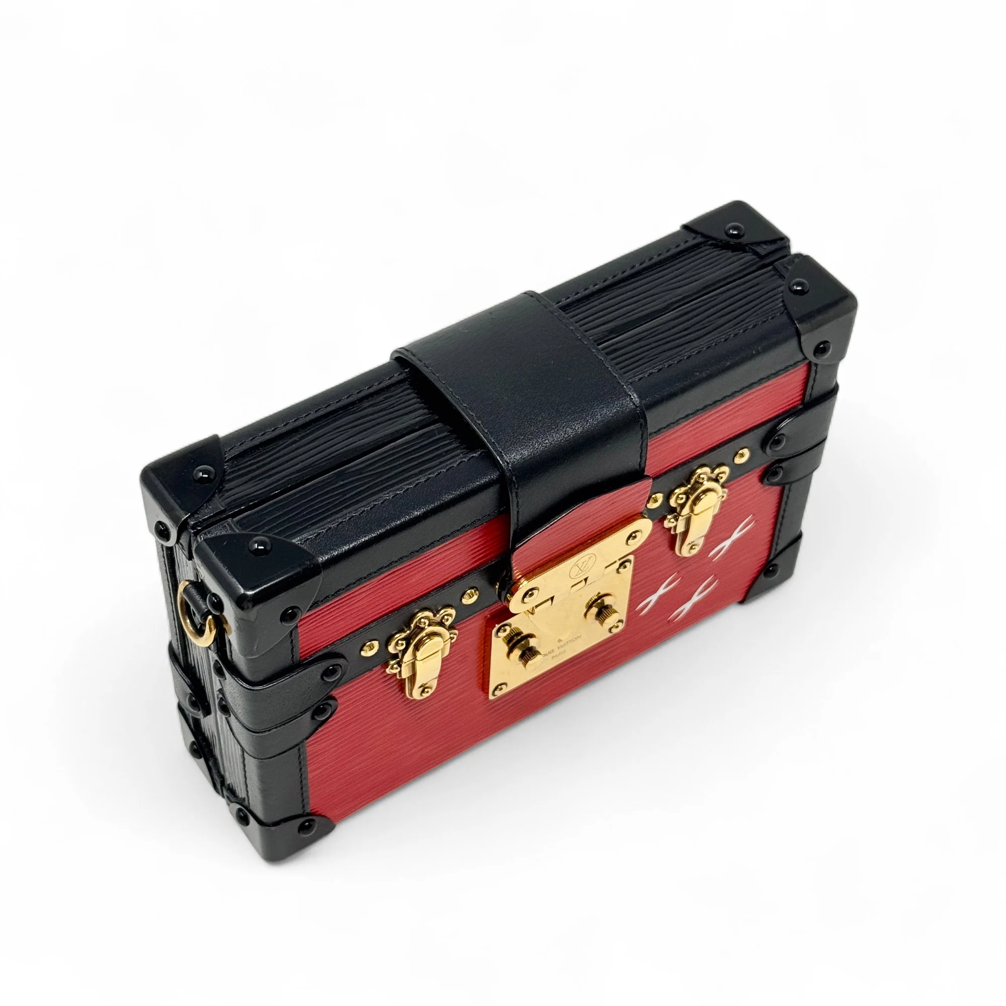 Louis Vuitton Red Epi Petite Malle Bag - Image 11