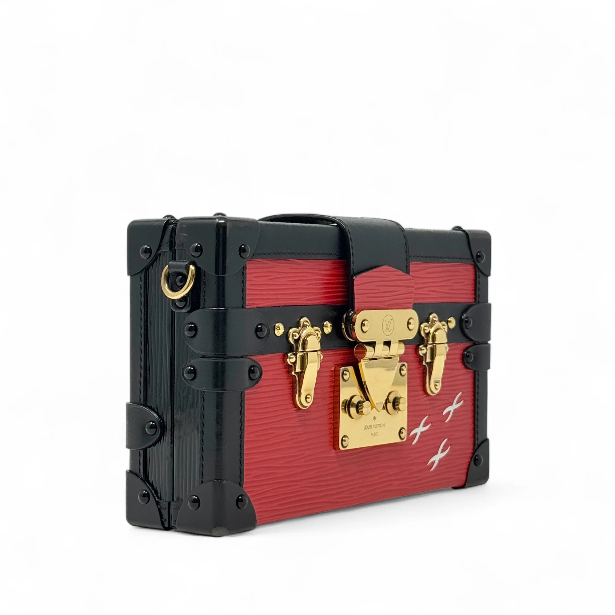 Louis Vuitton Red Epi Petite Malle Bag - Image 4