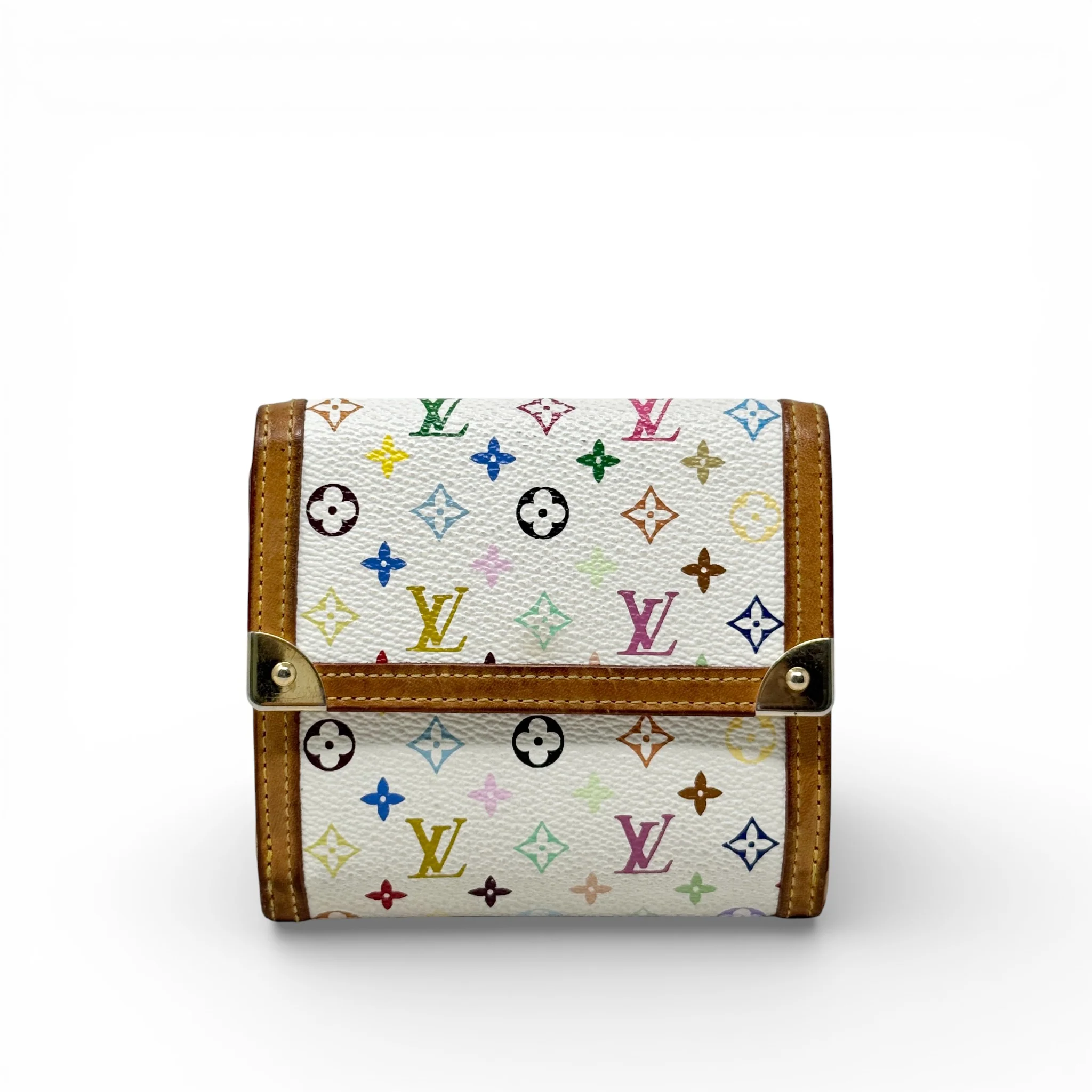 Louis Vuitton White Multicolour Porte Monnaie Wallet