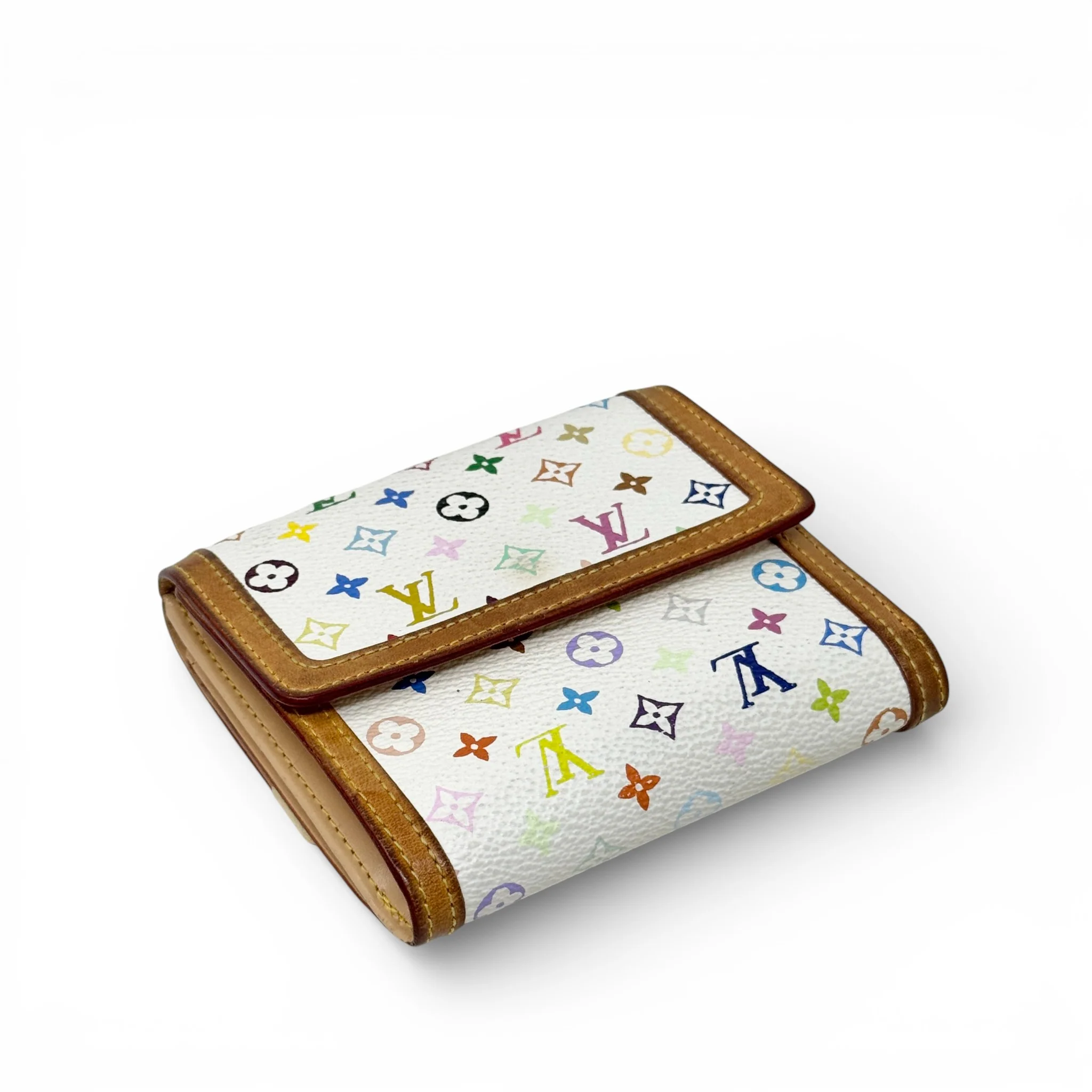 Louis Vuitton White Multicolour Porte Monnaie Wallet - Image 3