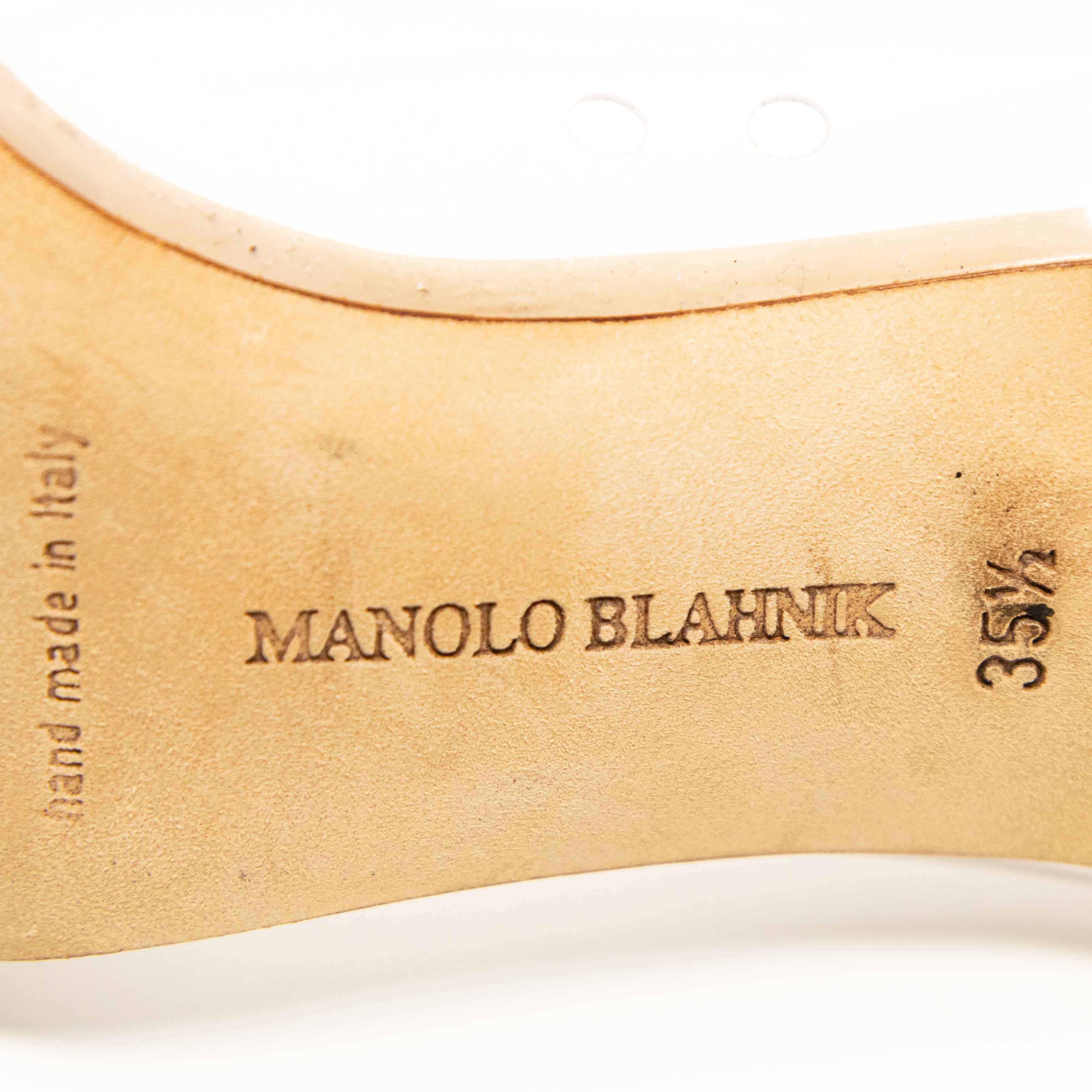 Manolo Blahnik Beige Pacha Pumps 35.5 - Image 7