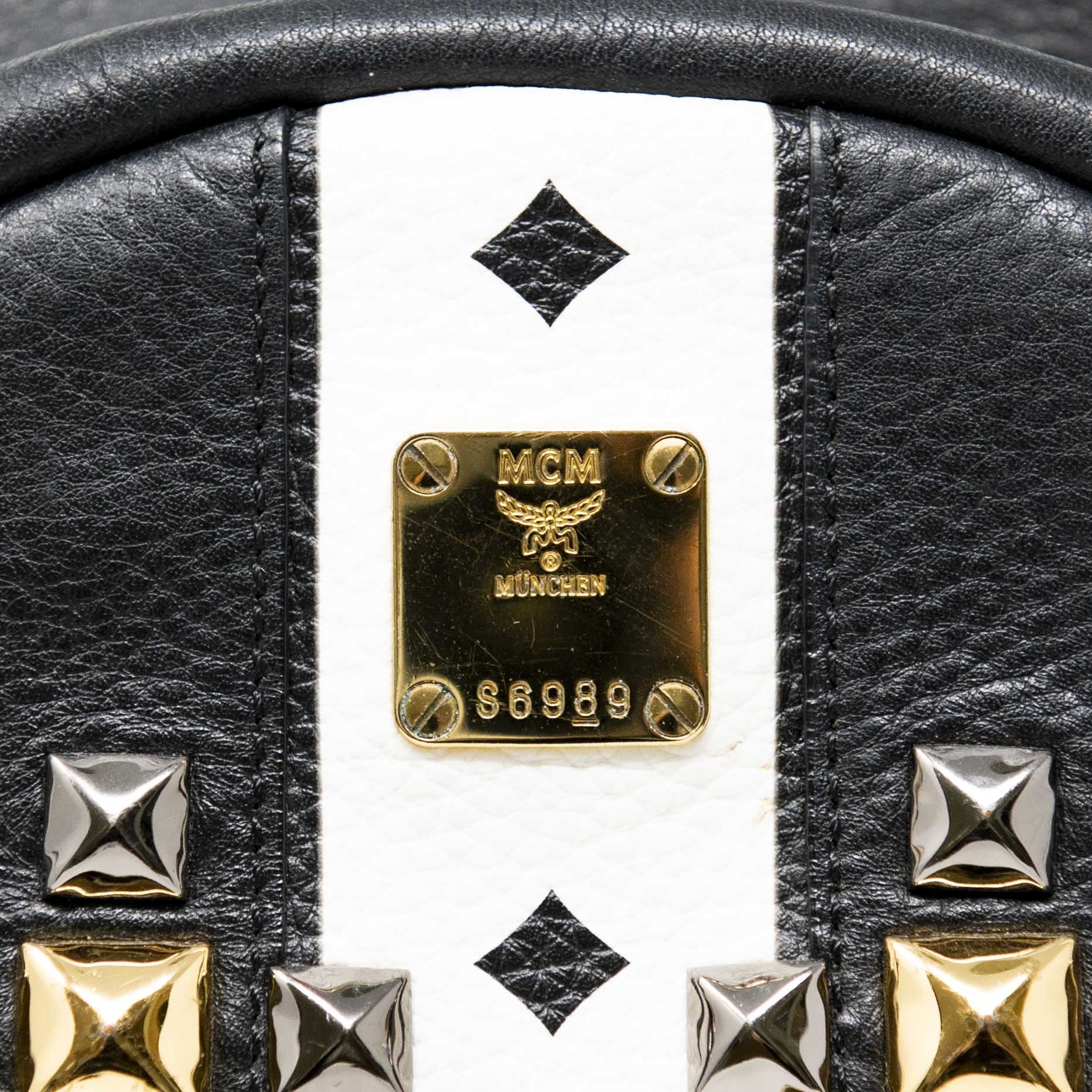 MCM Black Striped Small Stark Backpack - Image 10