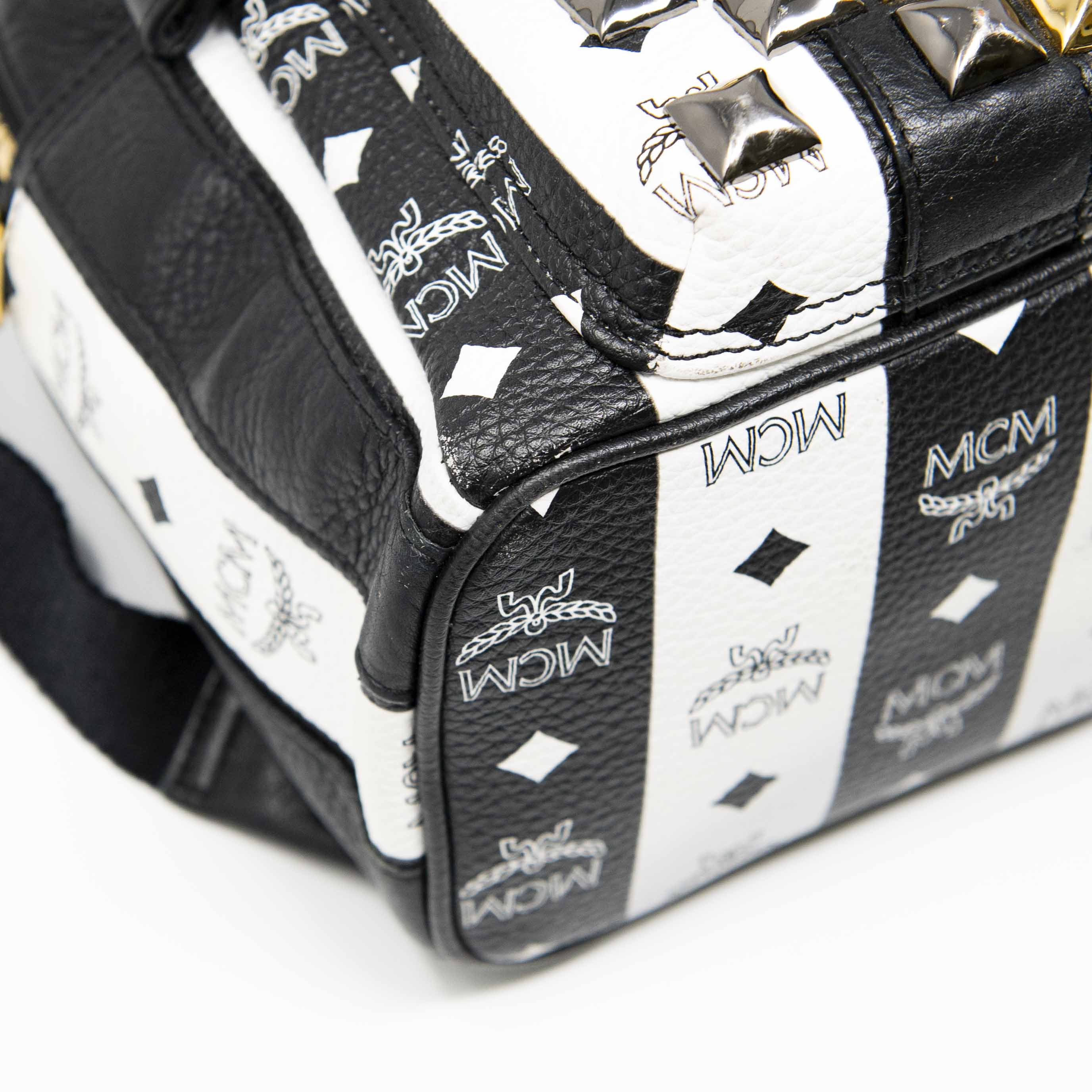 MCM Black Striped Small Stark Backpack - Image 7