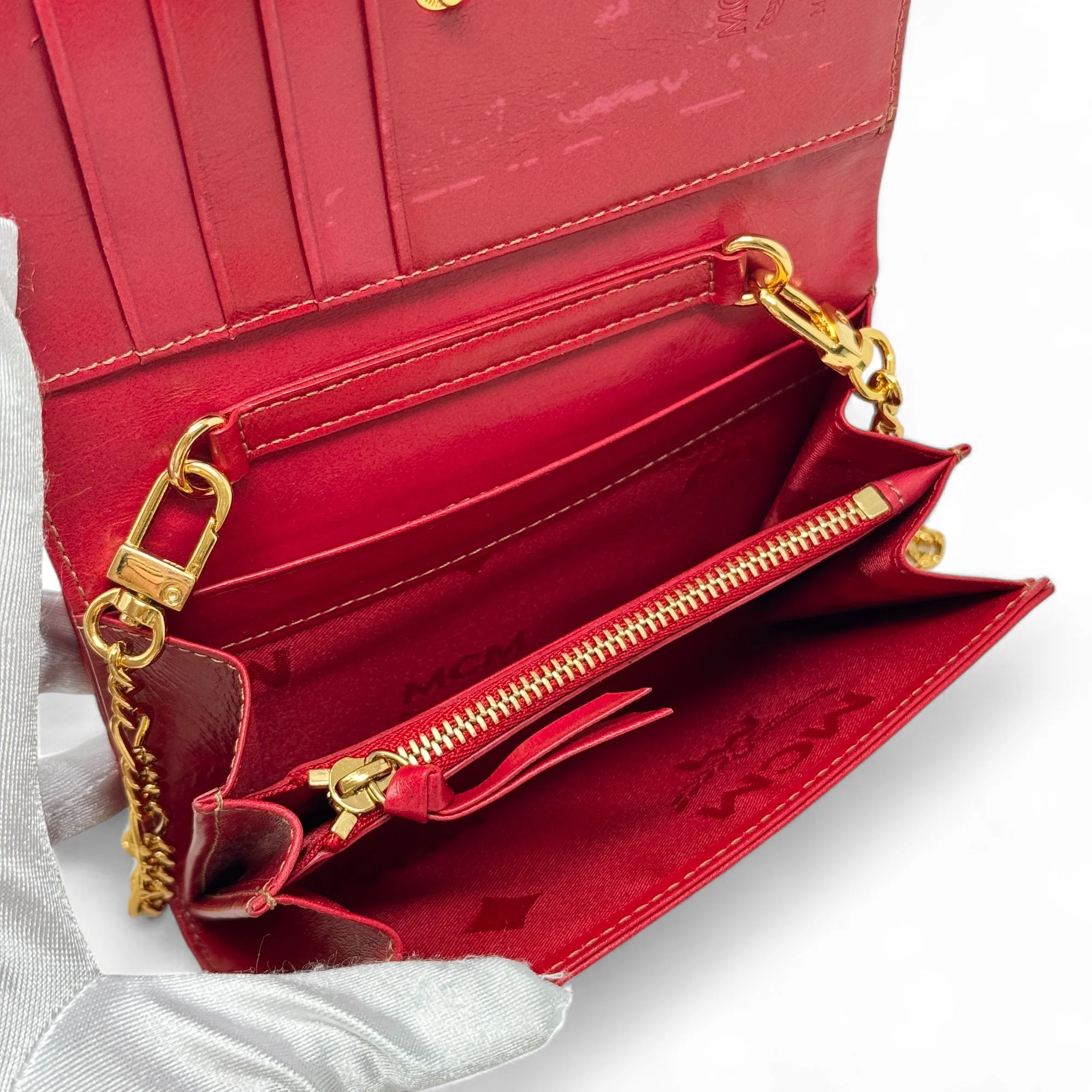 MCM Red Python Wallet on Chain - Image 10