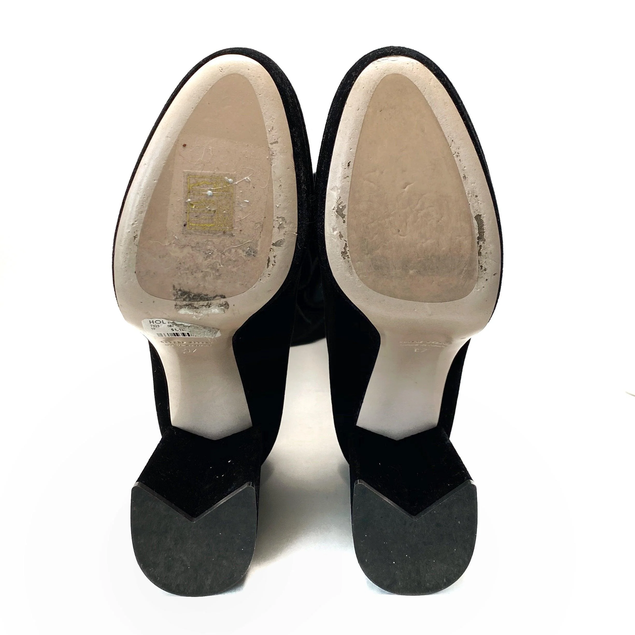 Miu Miu Black Velvet Platform Boots 37 - Image 4