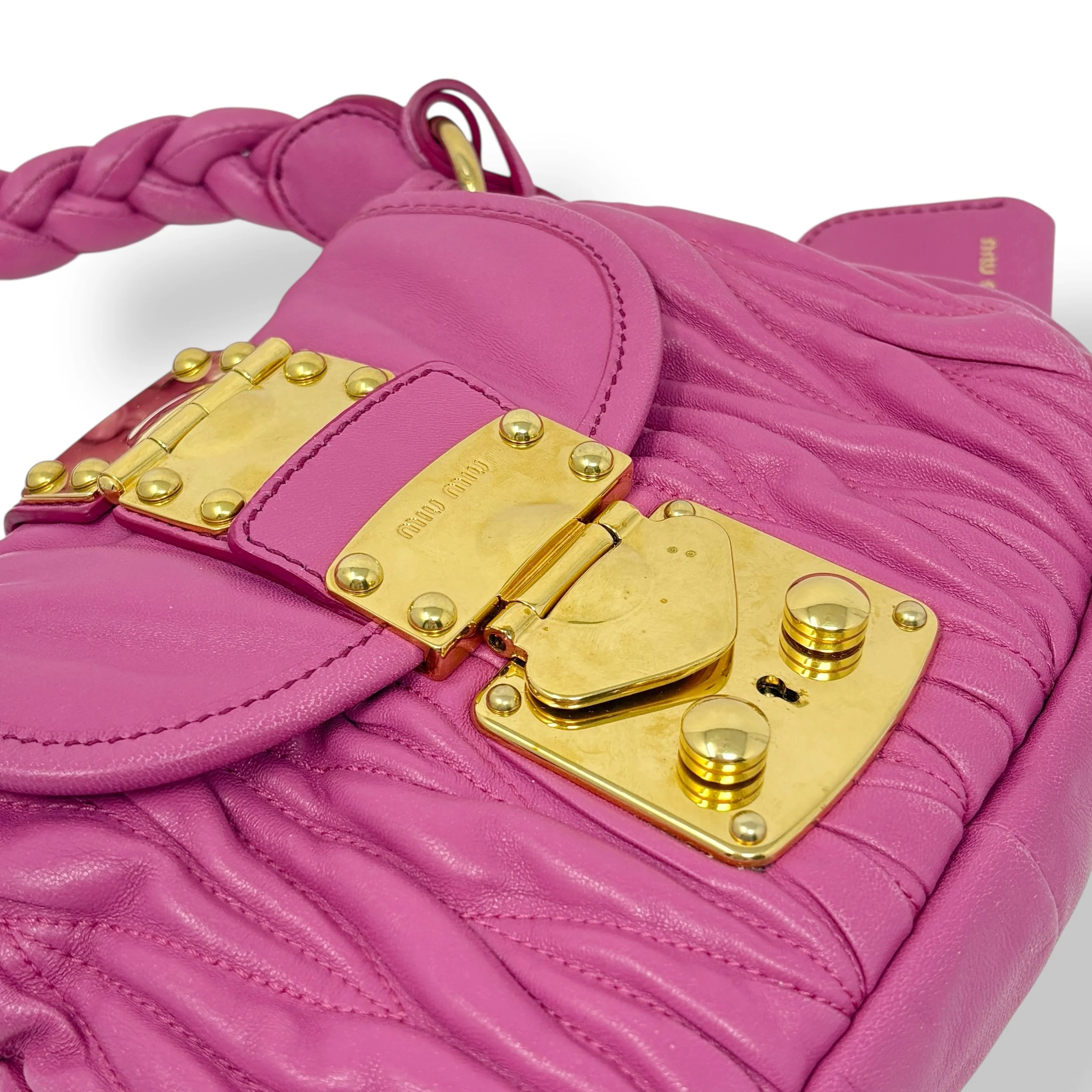 Miu Miu Pink Nappa Mini Coffer Bag - Image 15