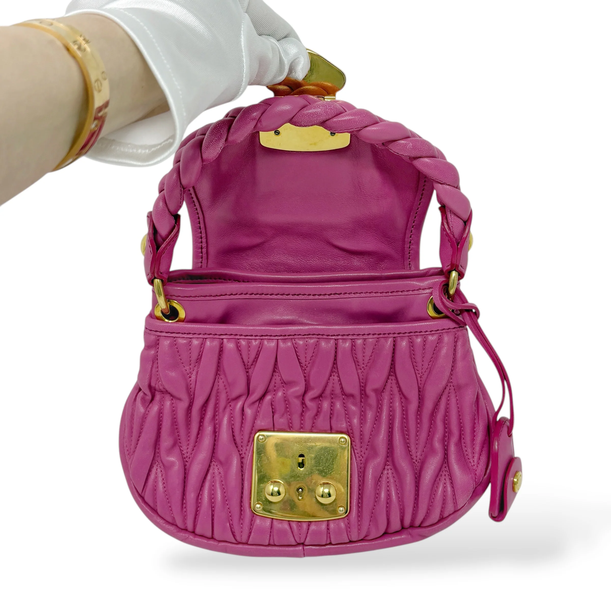 Miu Miu Pink Nappa Mini Coffer Bag - Image 5