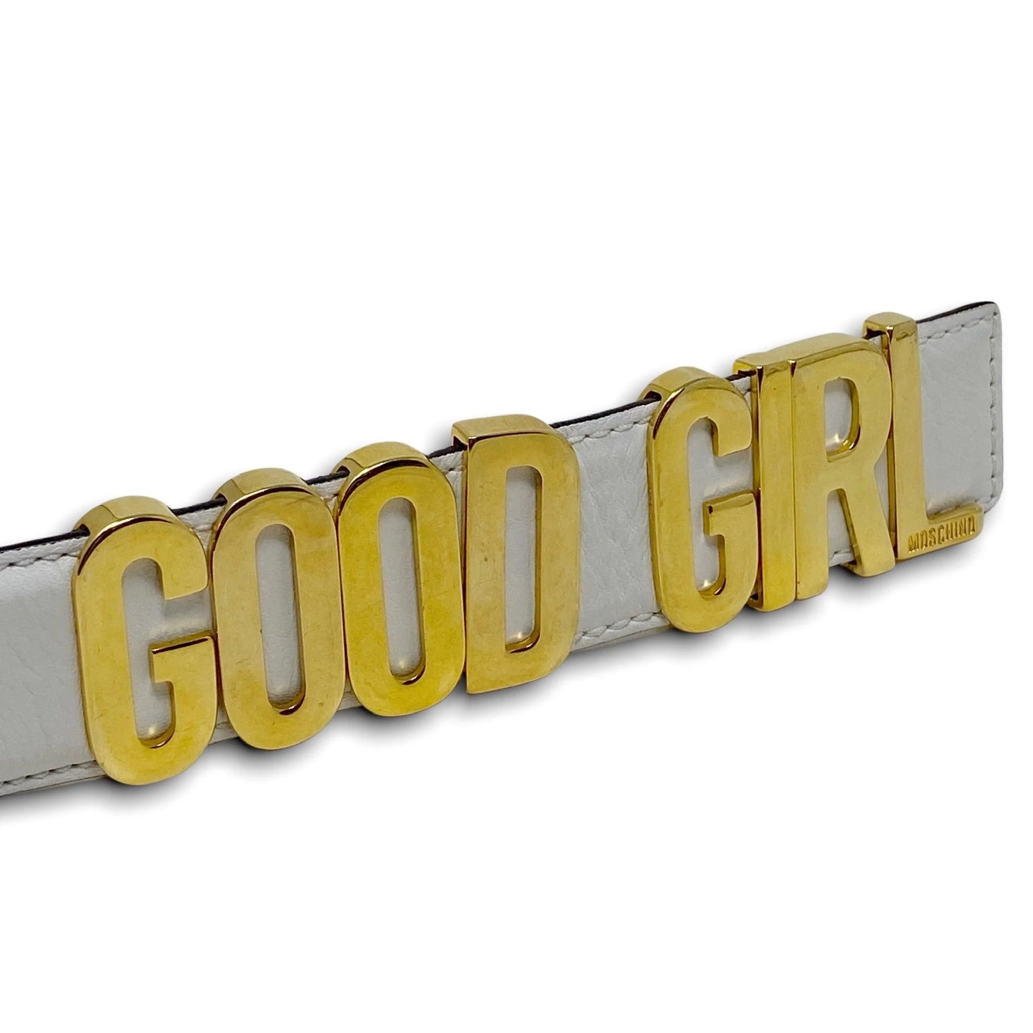 Moschino White Good Girl Buckle Belt 40 - Image 4