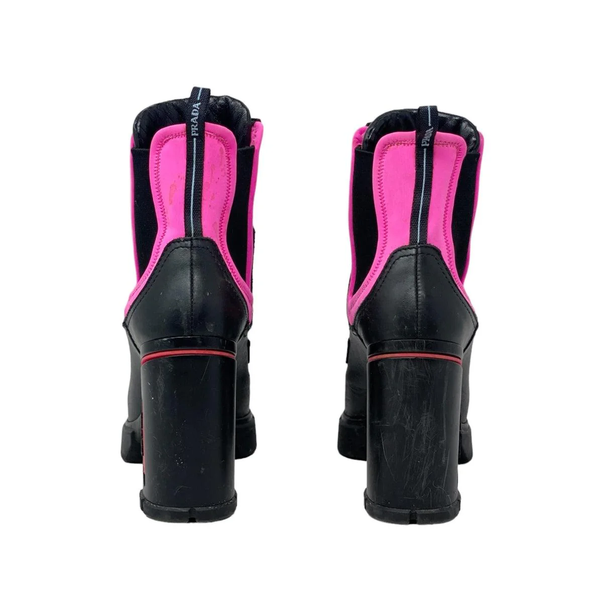 Prada Black Calfskin Ankle Boots 37 - Image 4