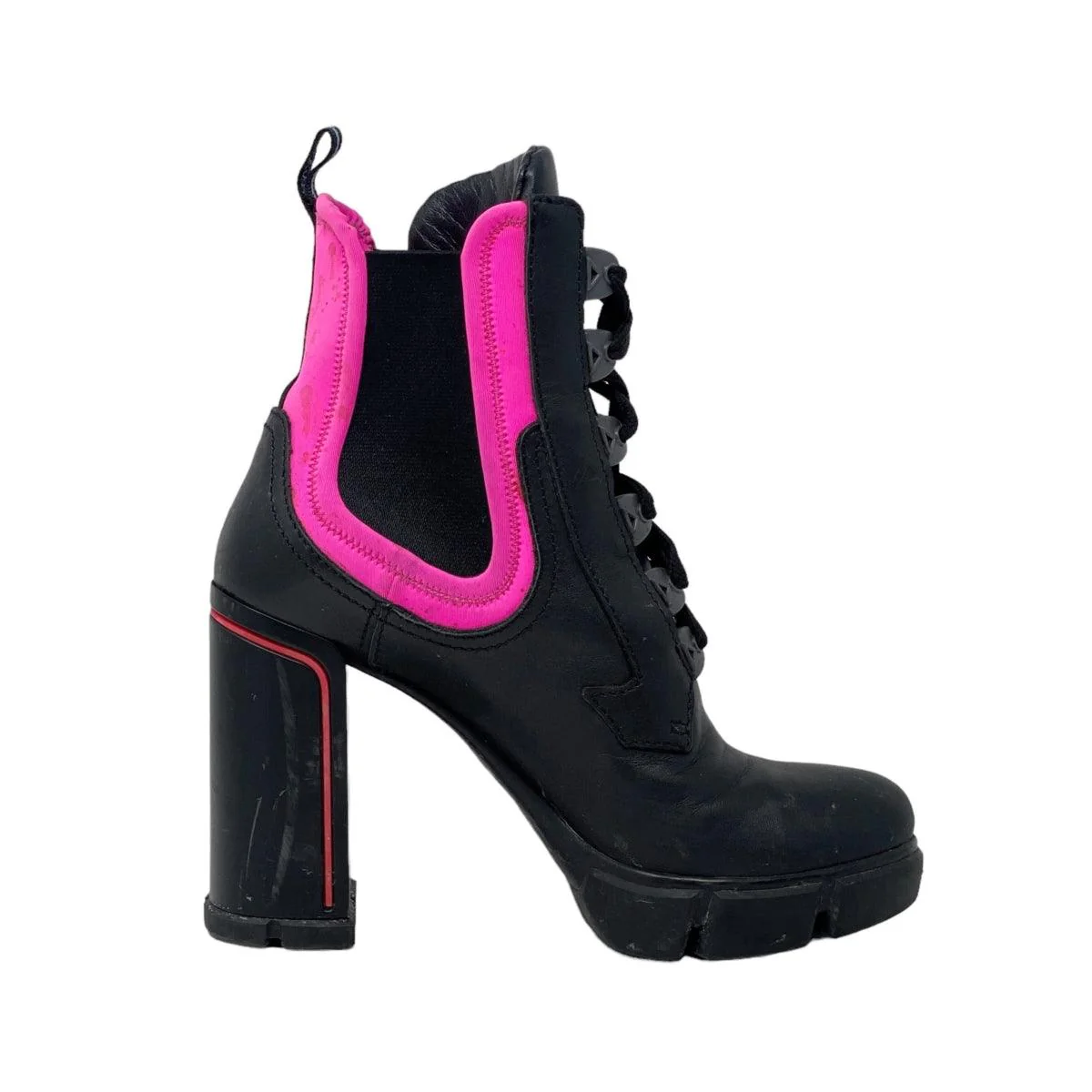 Prada Black Calfskin Ankle Boots 37 - Image 5