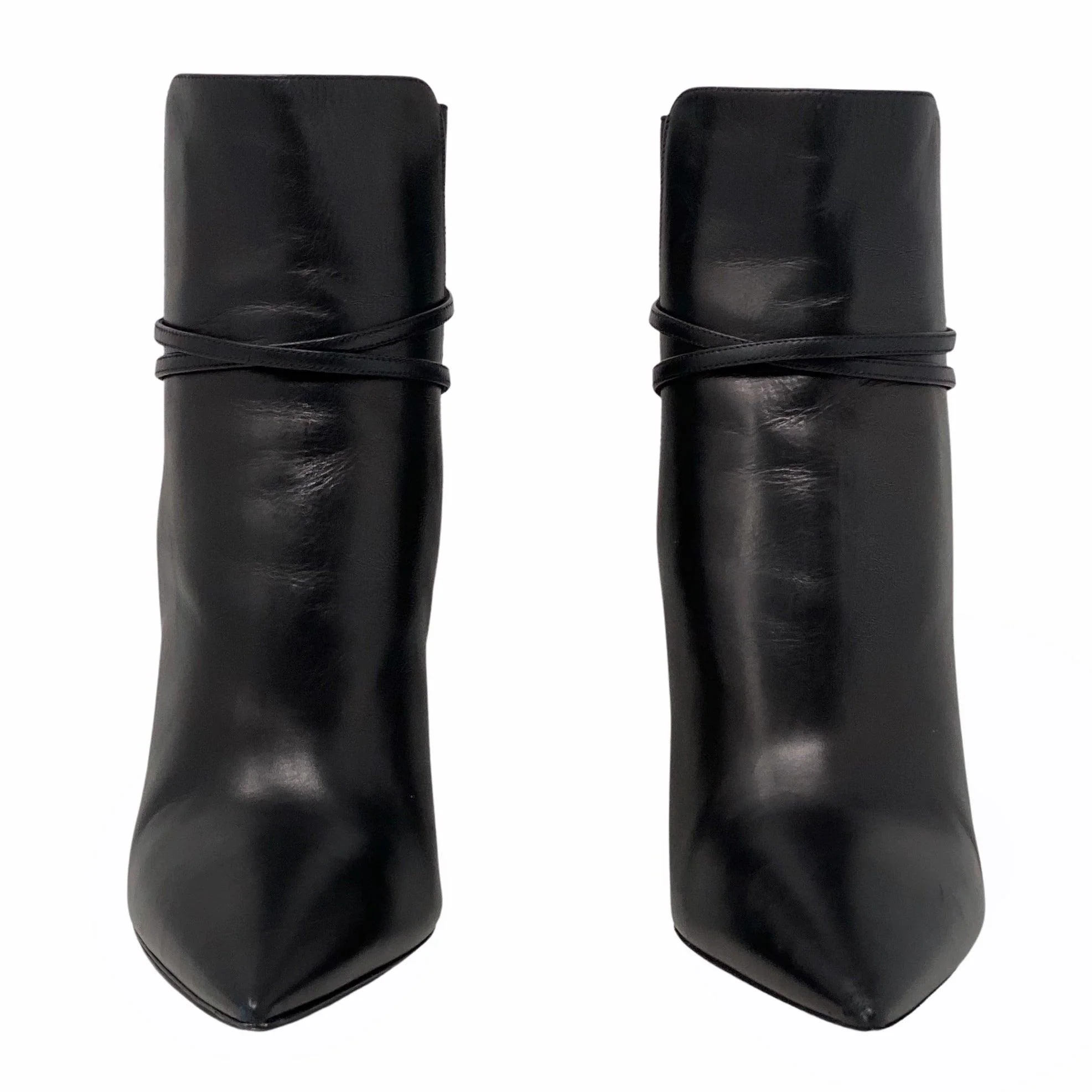 Prada Black Calfskin Ankle Strap Boots 40 - Image 2
