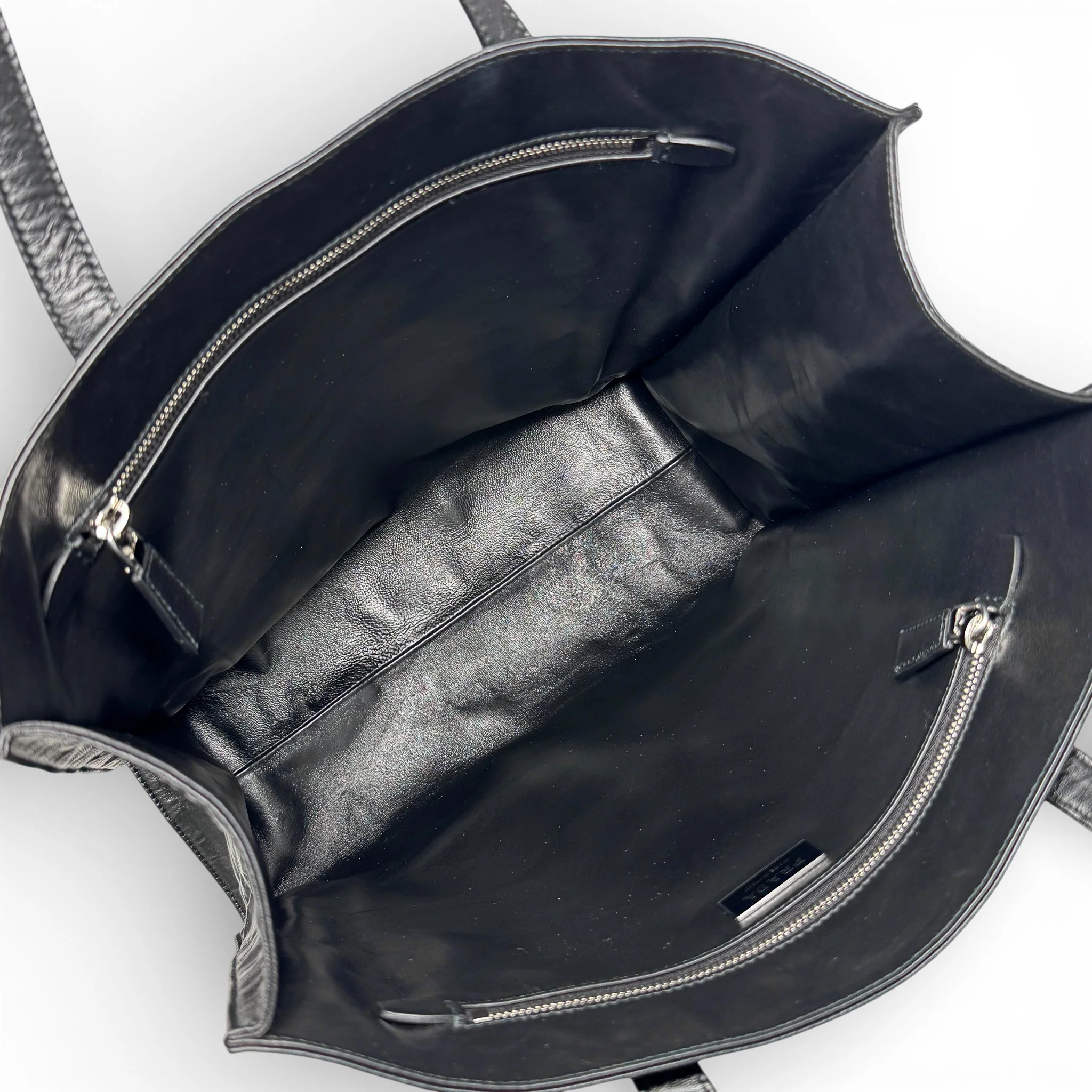 Prada Black Crinkle Nappa Leather Tote - Image 11