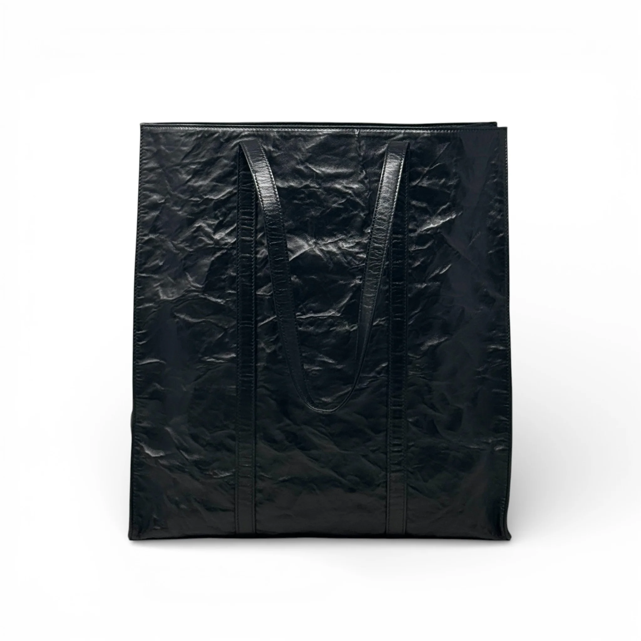Prada Black Crinkle Nappa Leather Tote - Image 3