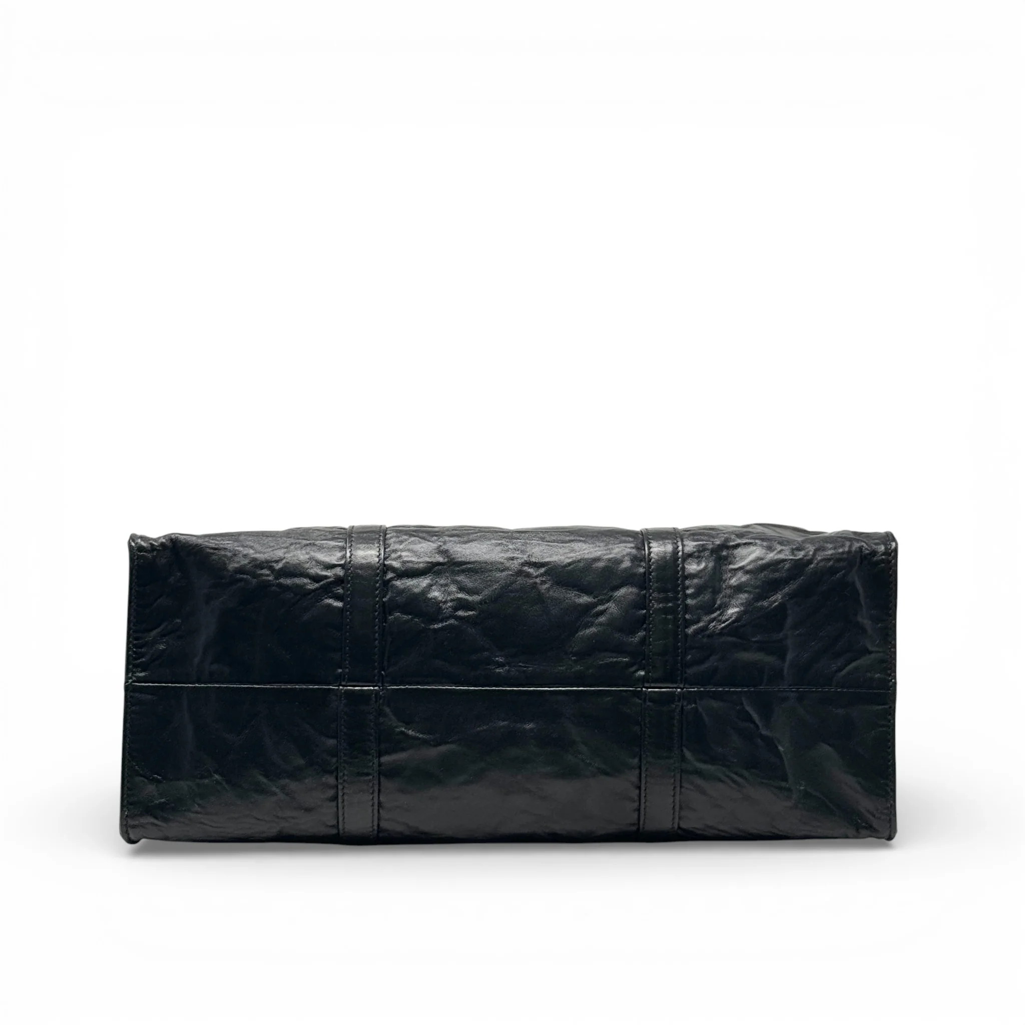Prada Black Crinkle Nappa Leather Tote - Image 5