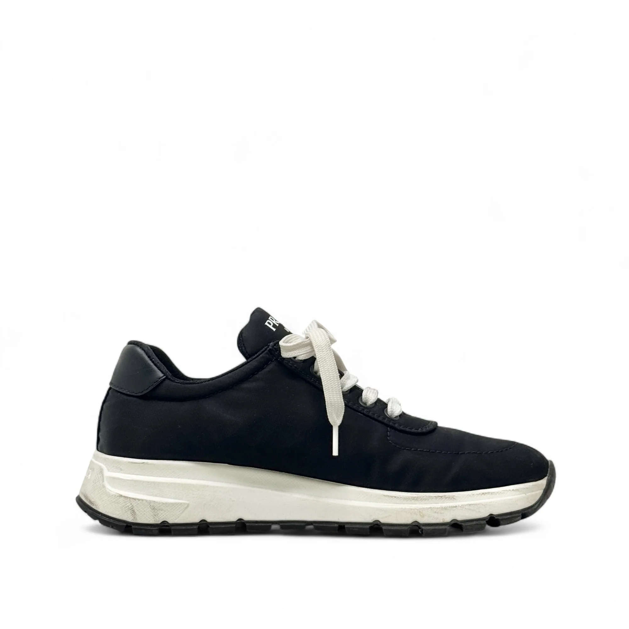 Prada Black Logo Re-Nylon Sneakers 37 - Image 6