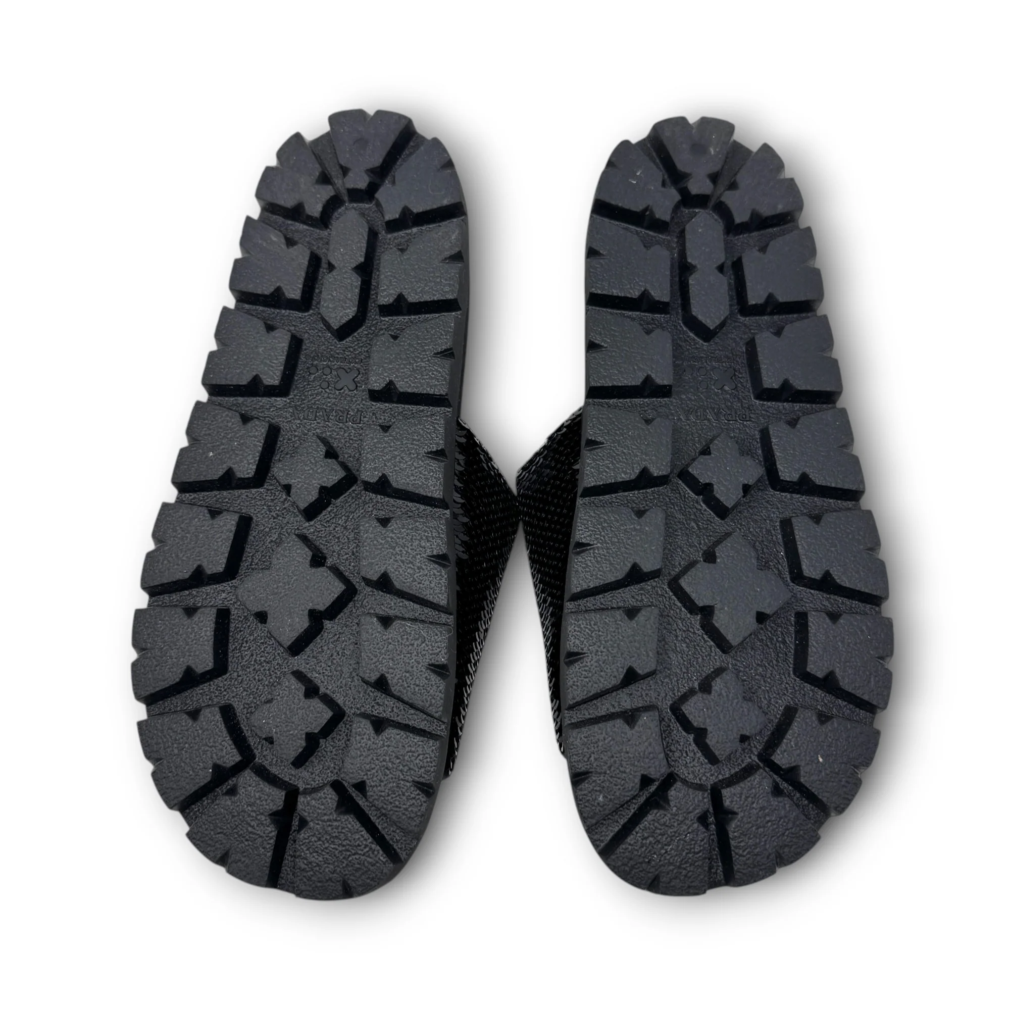Prada Black Sequin Logo Slides 36.5 - Image 8