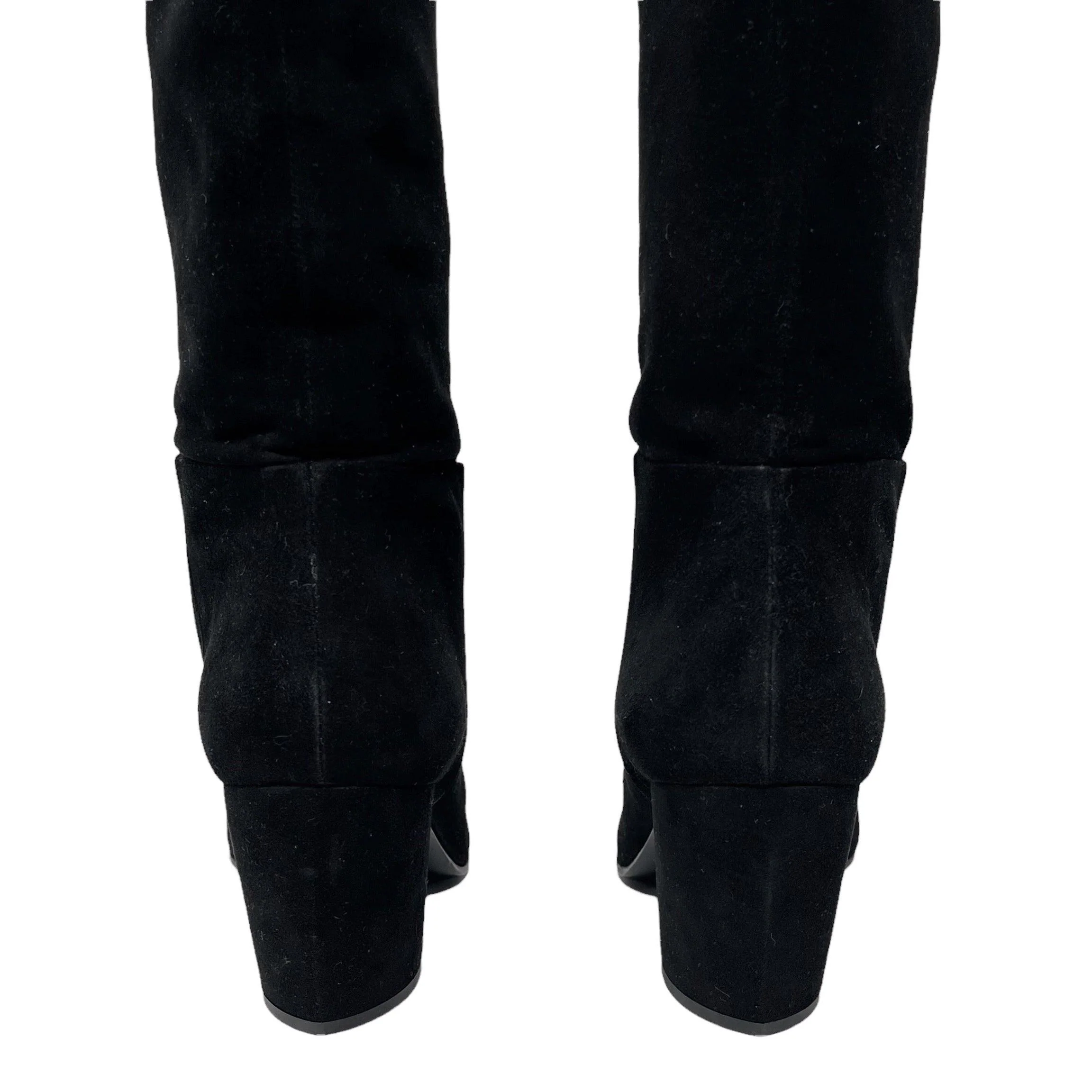 Prada Black Suede Knee High Boots 38.5 - Image 4