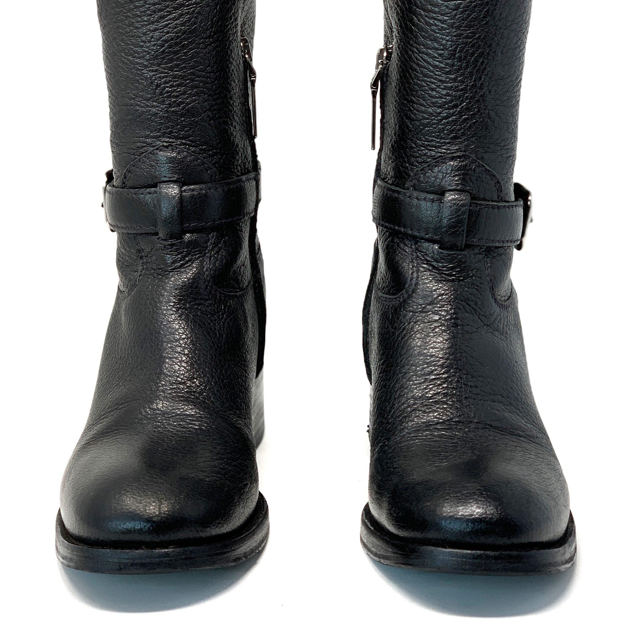Prada Logo Black Riding Boots 36 - Image 2