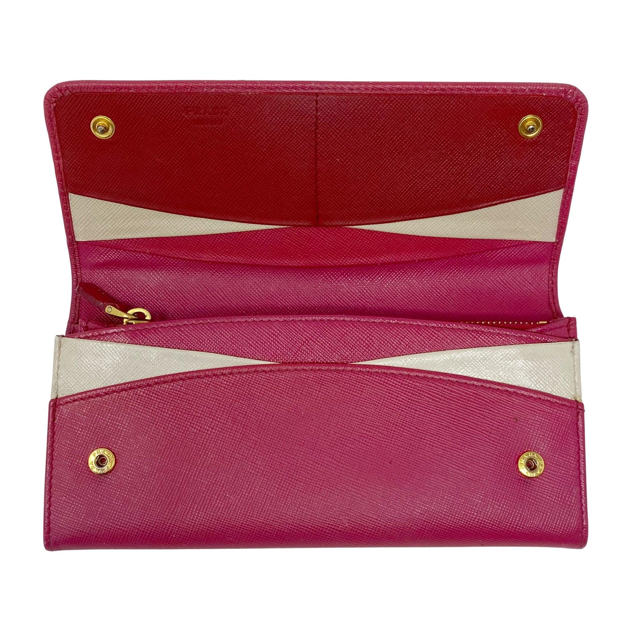 Prada Peony Pink Saffiano Long Wallet - Image 6