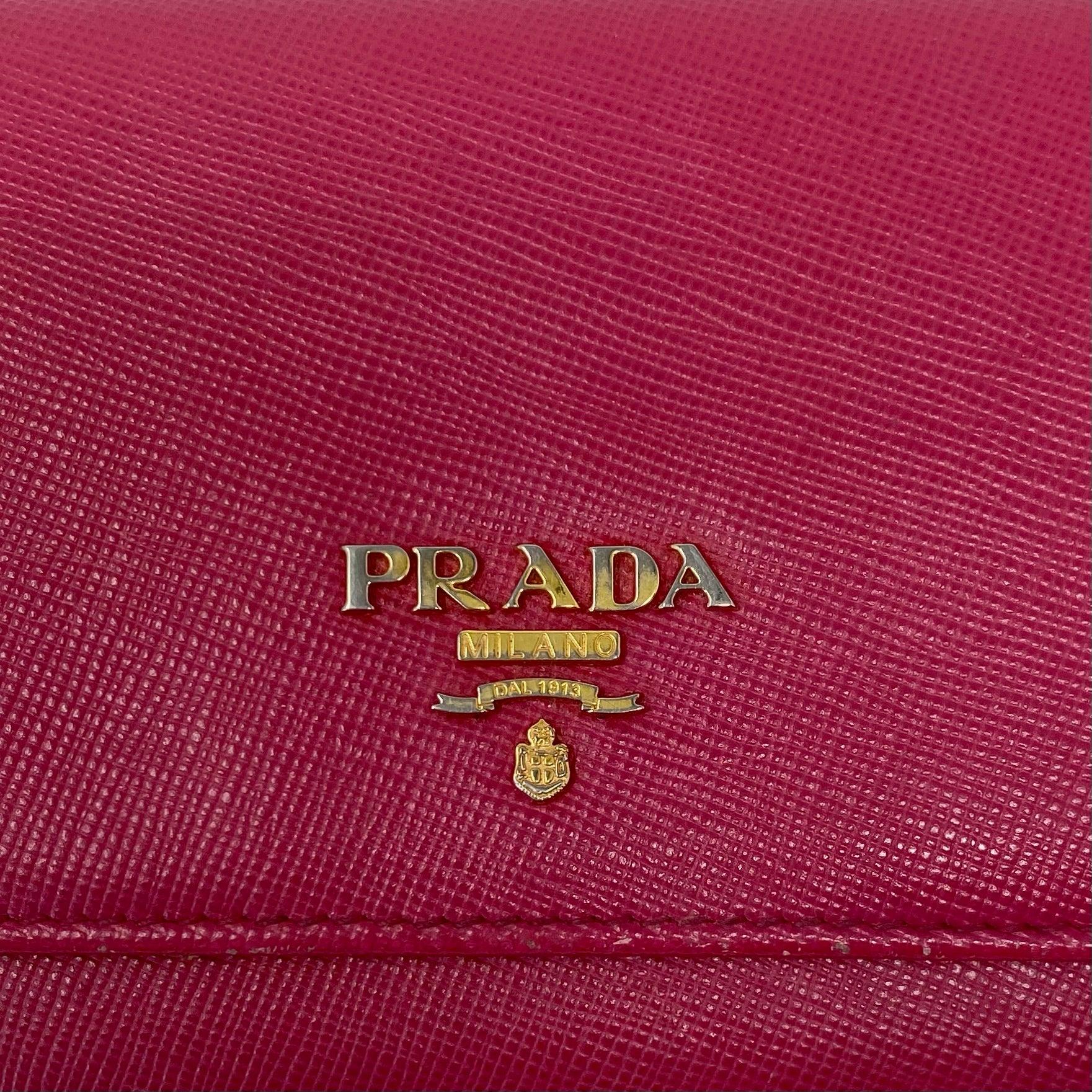 Prada Peony Pink Saffiano Long Wallet - Image 8