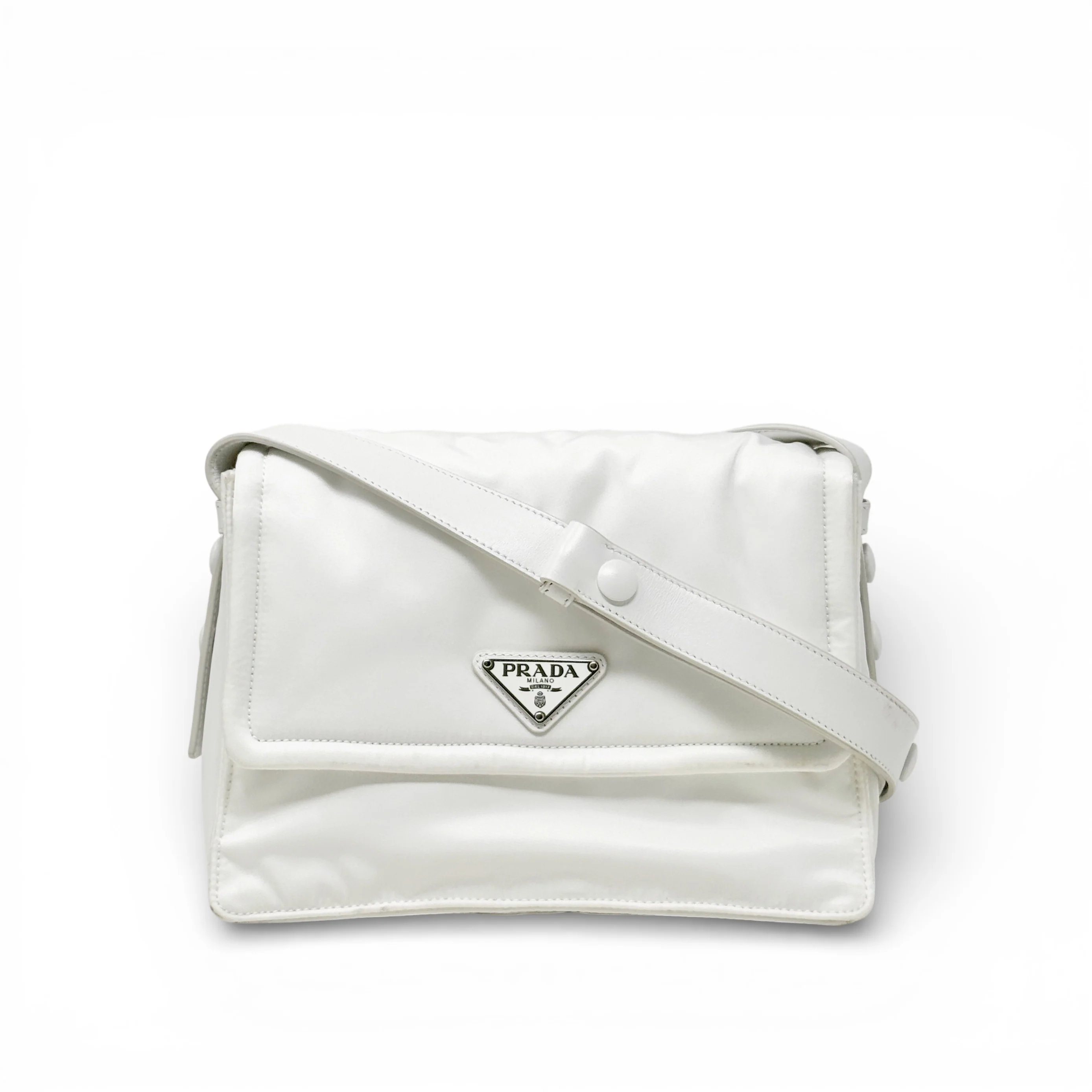 Prada White Re-Nylon Crossbody Bag
