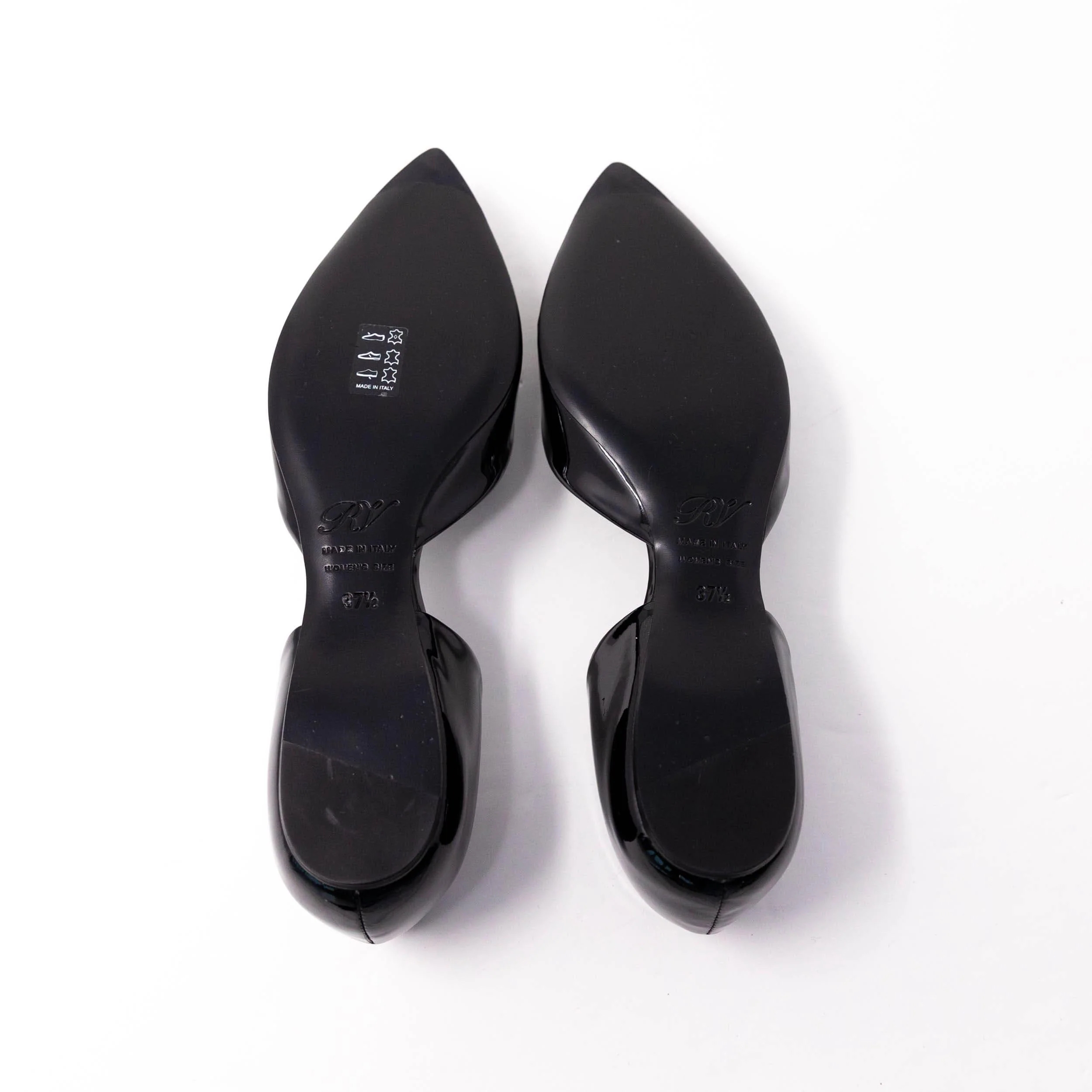 Roger Vivier Black Patent Chips Flats 37.5 - Image 6