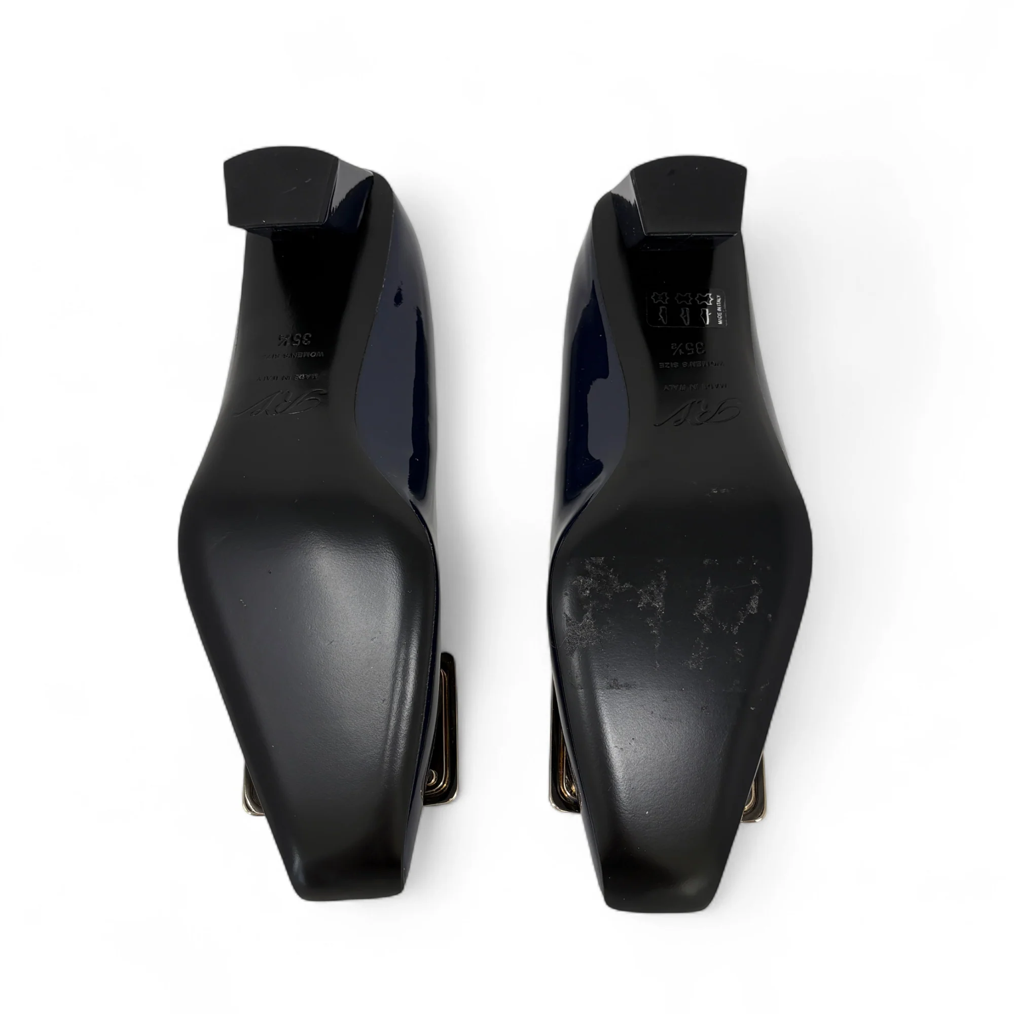 Roger Vivier Dark Blue Patent Belle Vivier Pumps 35.5 - Image 5