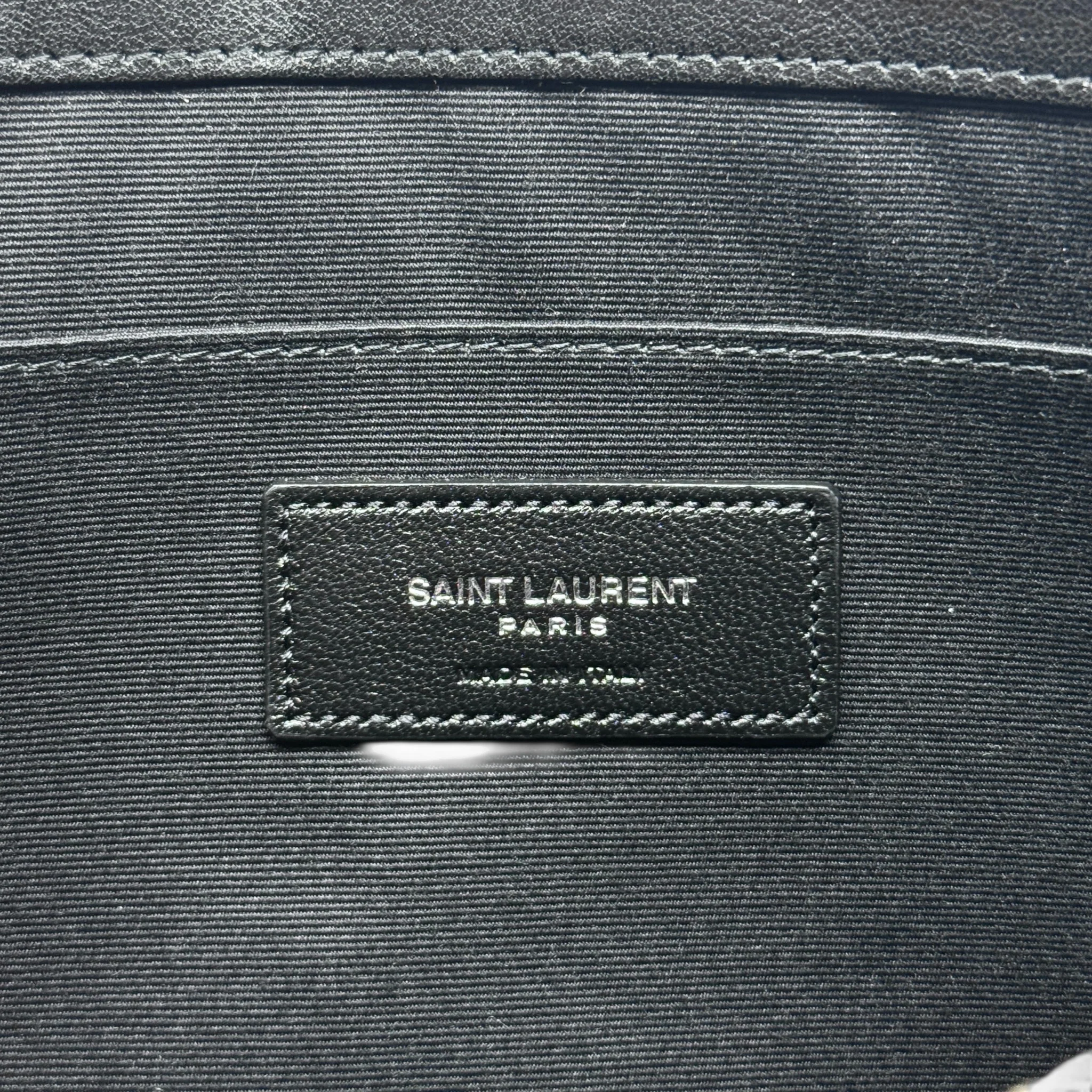 Saint Laurent Black Canvas Rive Gauche Zippered Pouch - Image 10