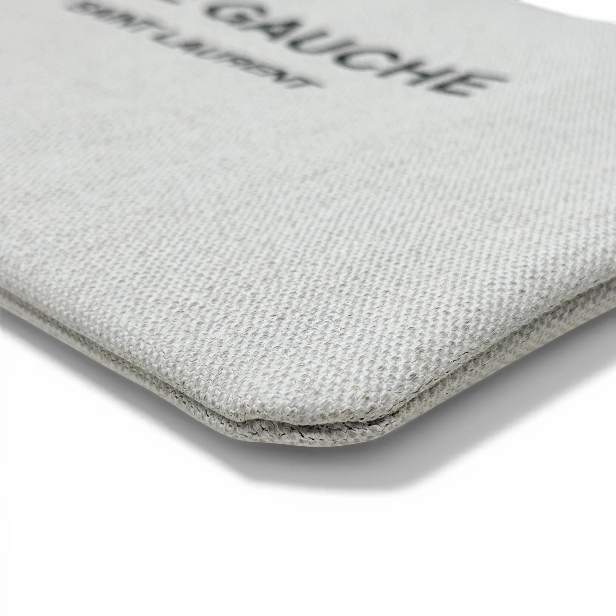 Saint Laurent Black Canvas Rive Gauche Zippered Pouch - Image 6
