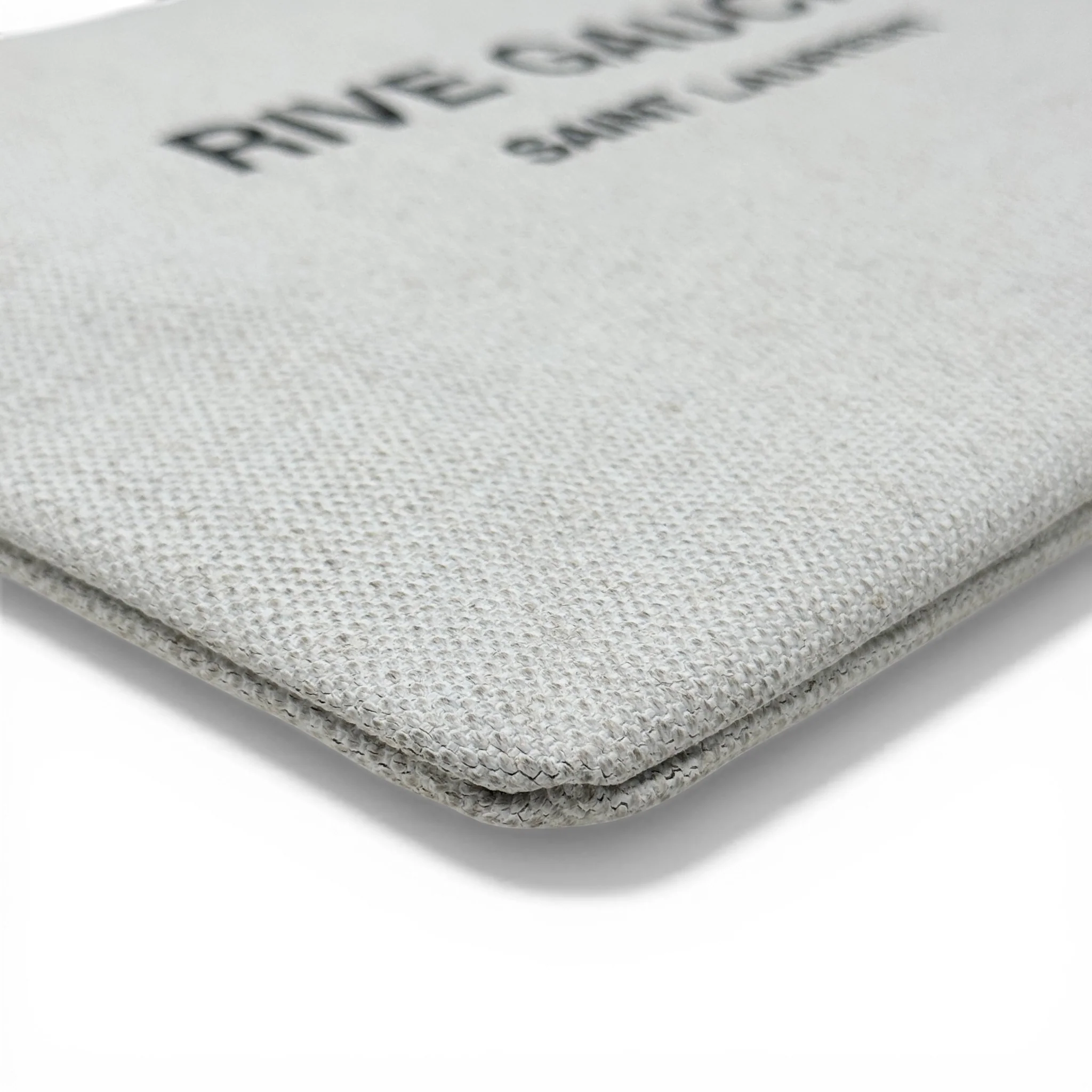 Saint Laurent Black Canvas Rive Gauche Zippered Pouch - Image 7