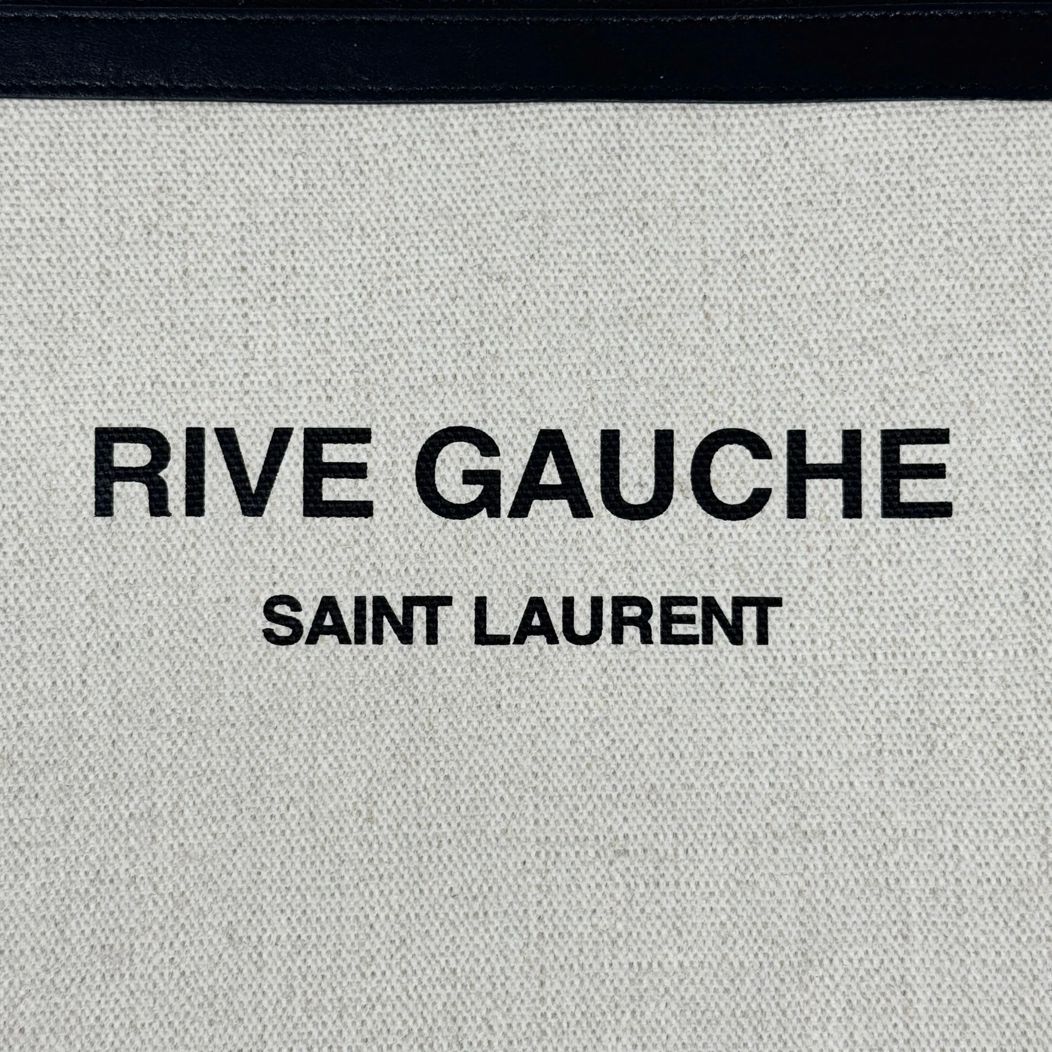 Saint Laurent Black Canvas Rive Gauche Zippered Pouch - Image 8