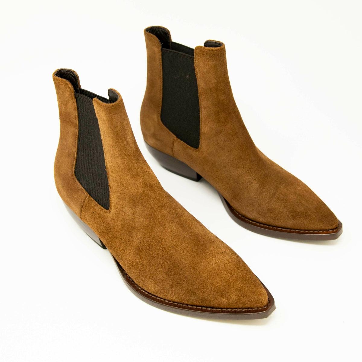 Saint Laurent Brown Chelsea Boots 37 - Image 4
