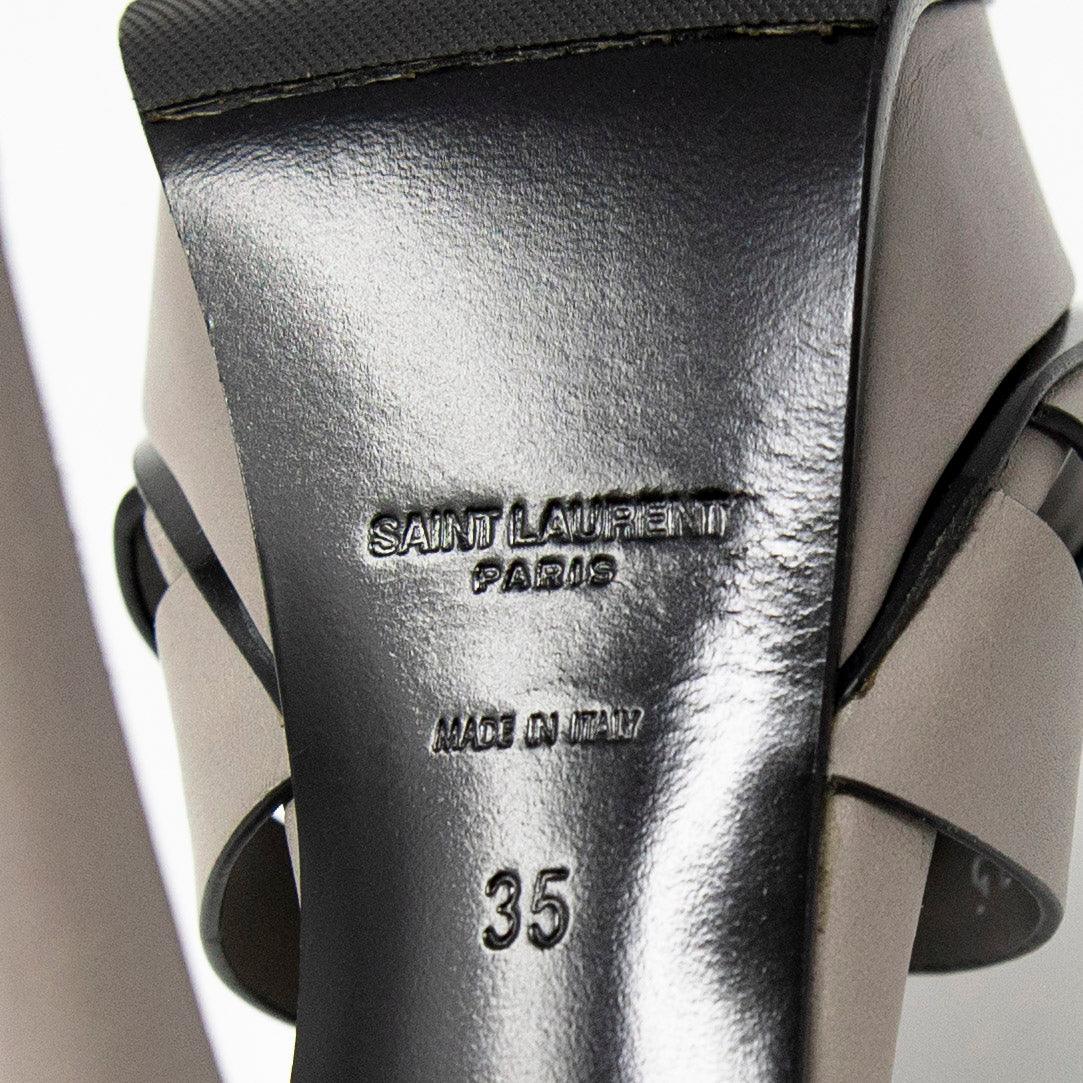 Saint Laurent Grey Tribute Sandals 35 - Image 10
