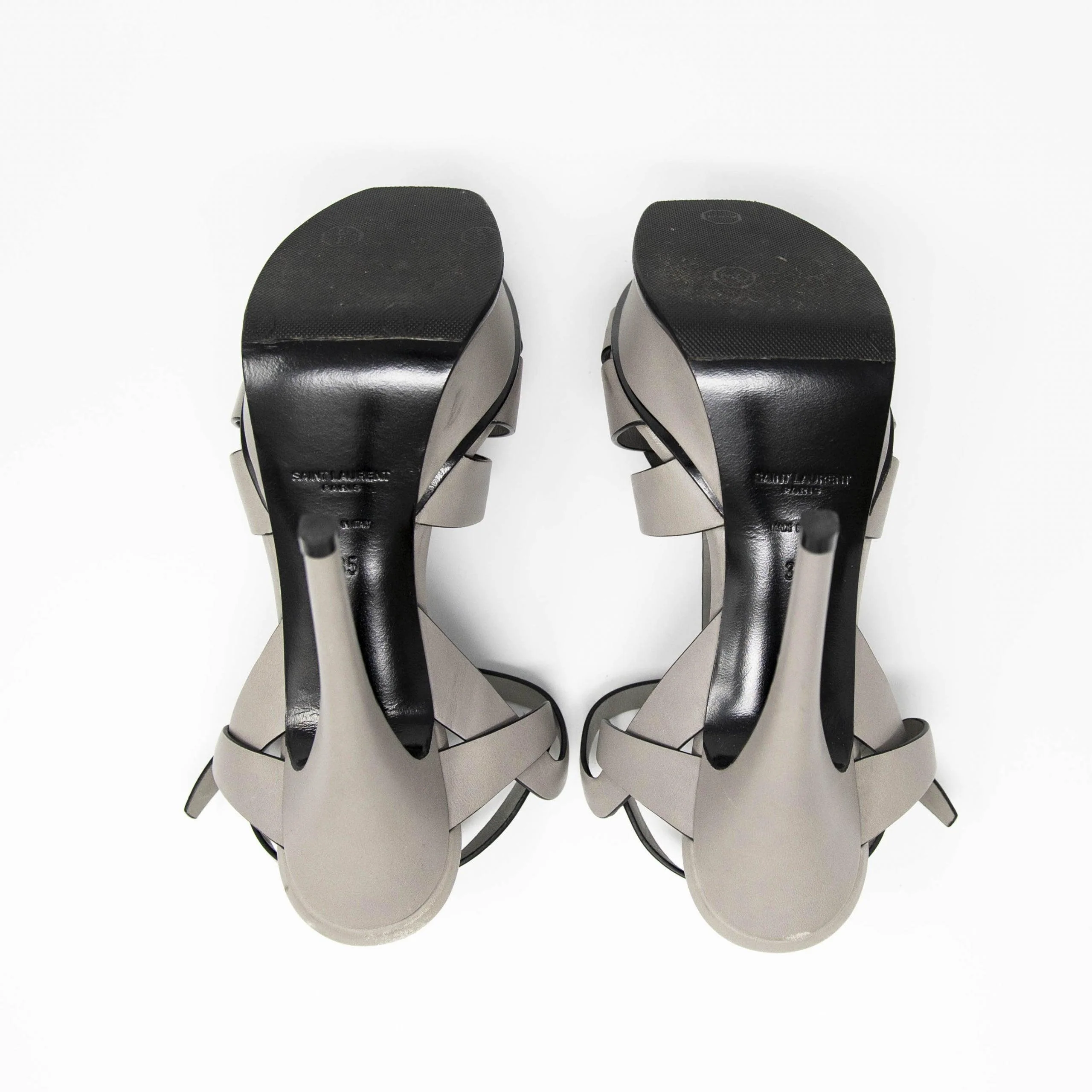 Saint Laurent Grey Tribute Sandals 35 - Image 11