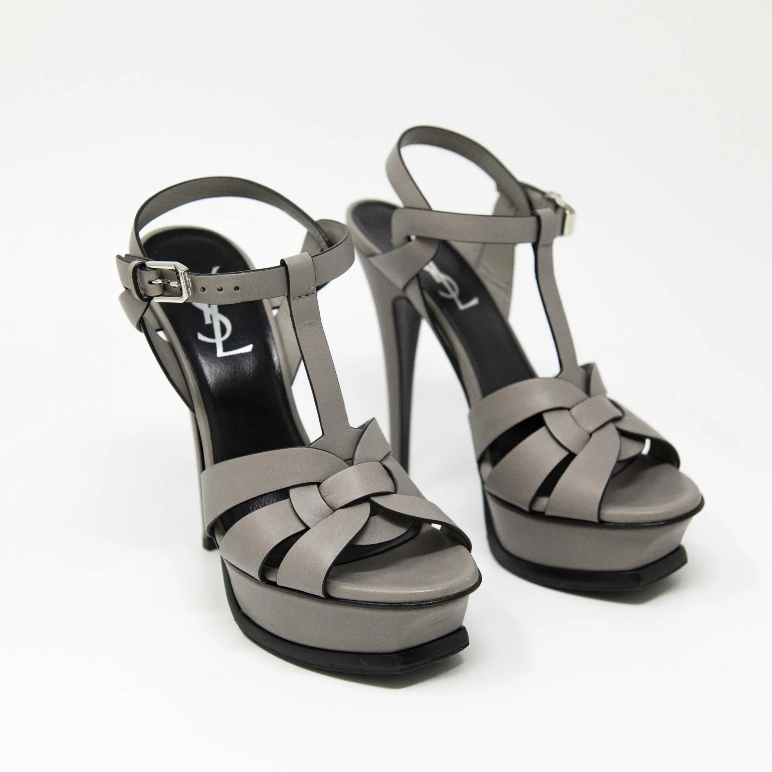 Saint Laurent Grey Tribute Sandals 35 - Image 4