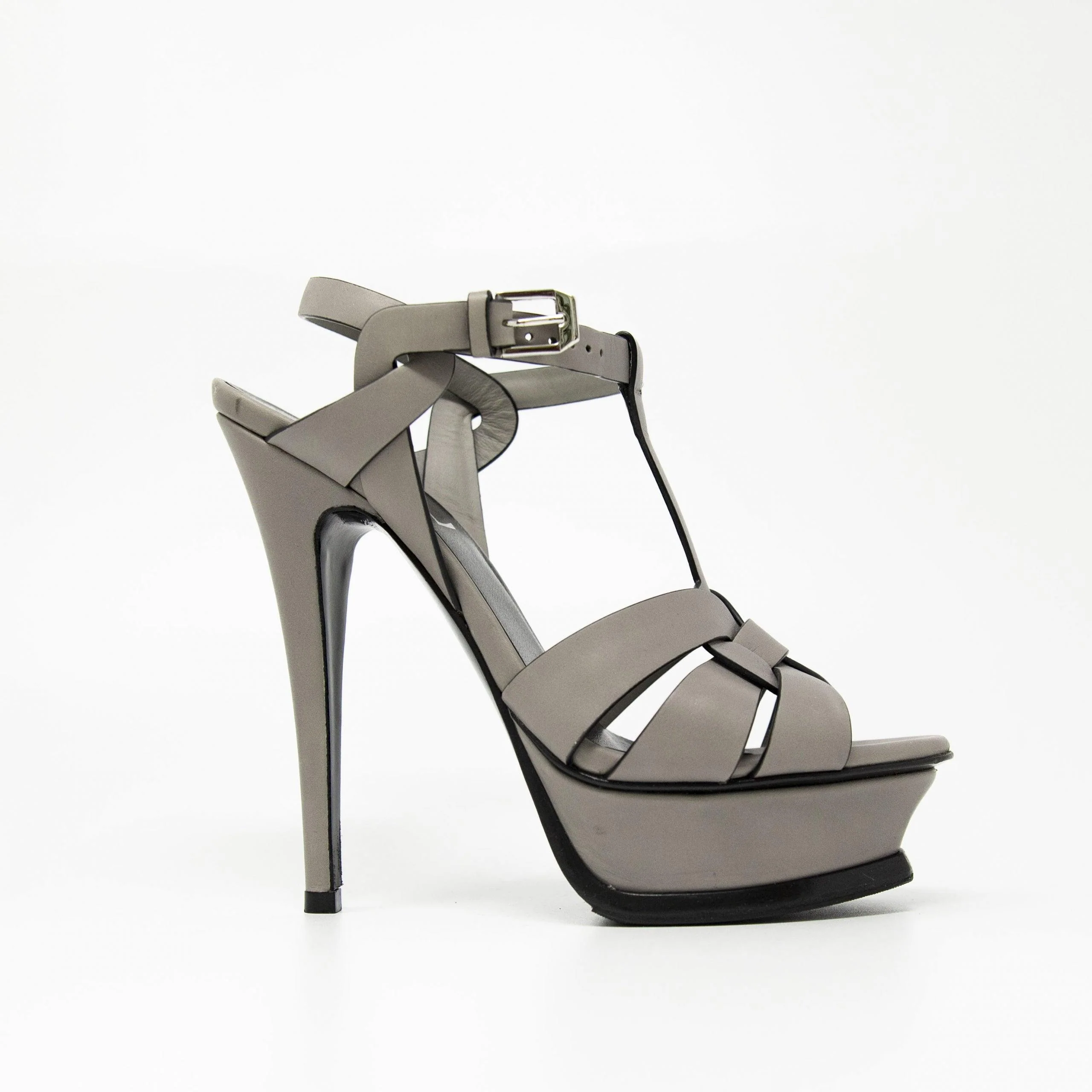 Saint Laurent Grey Tribute Sandals 35 - Image 5