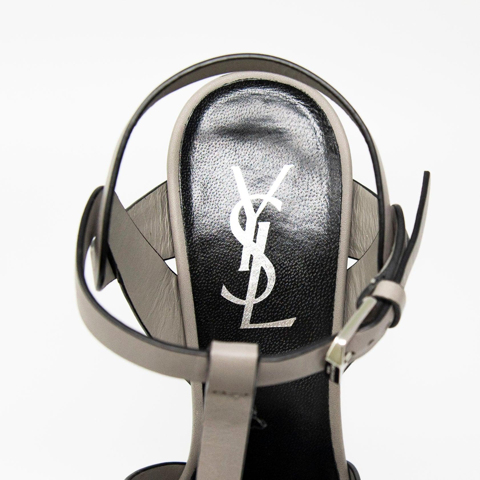 Saint Laurent Grey Tribute Sandals 35 - Image 9