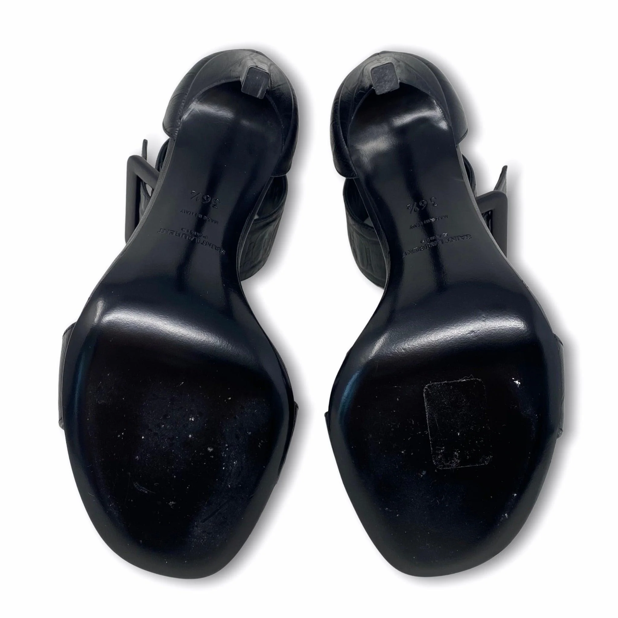 Saint Laurent Black Jane Sandals 36.5 - Image 4