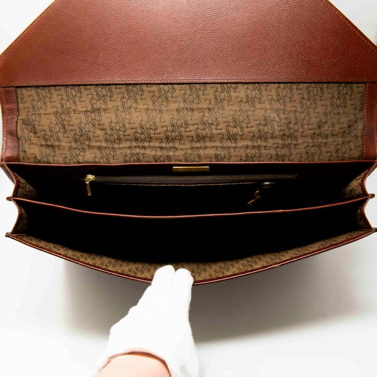 Saint Laurent Vintage Brown Briefcase - Image 10
