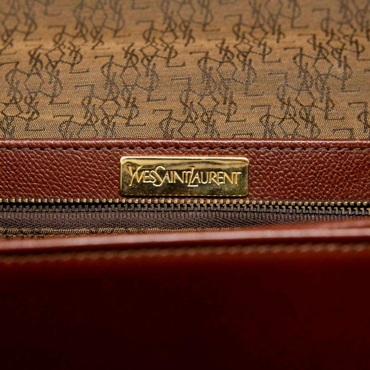 Saint Laurent Vintage Brown Briefcase - Image 11