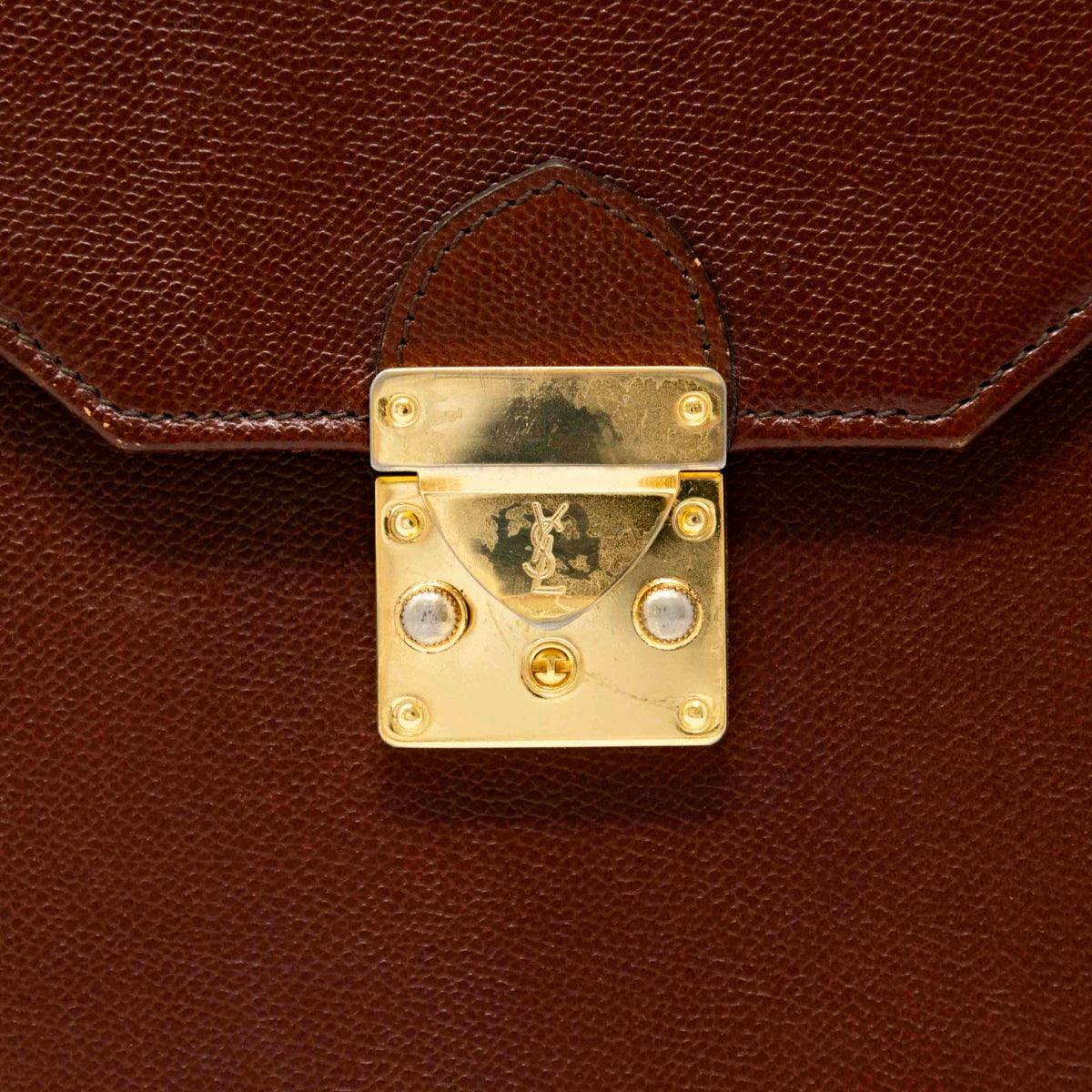 Saint Laurent Vintage Brown Briefcase - Image 12
