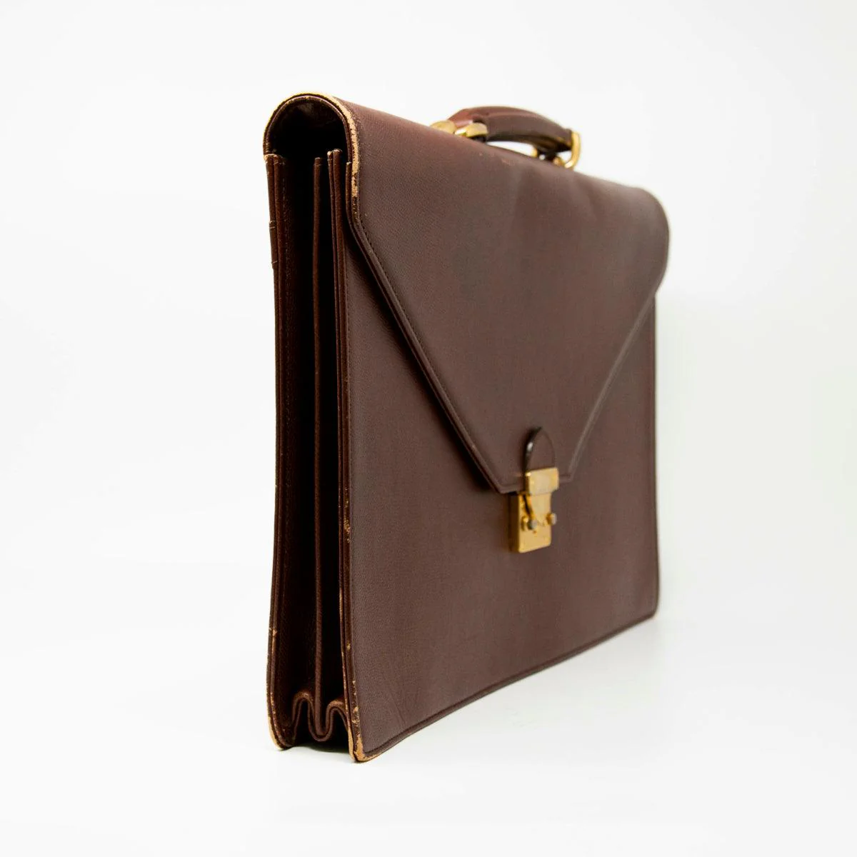 Saint Laurent Vintage Brown Briefcase - Image 4