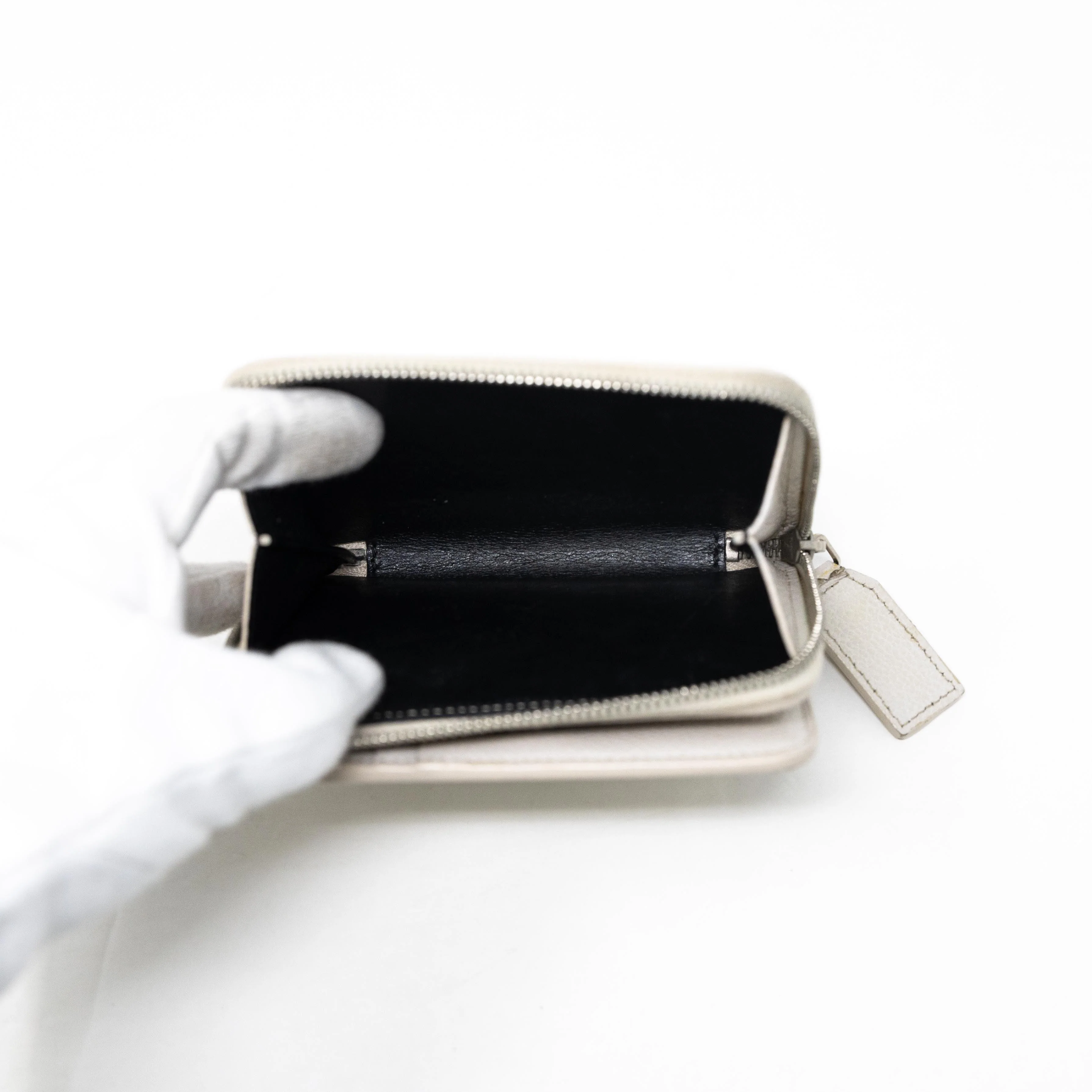 Saint Laurent White Compact Wallet - Image 11