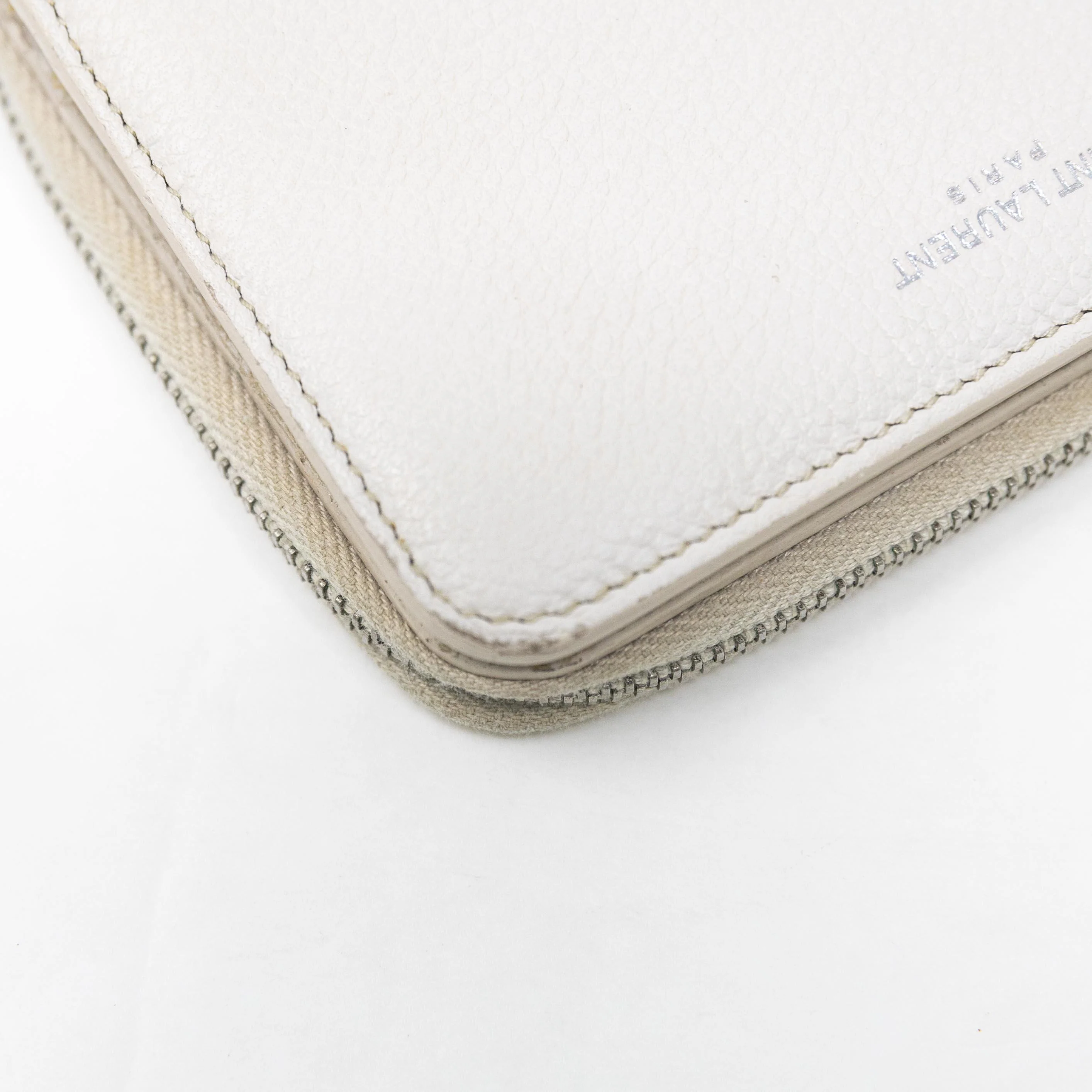 Saint Laurent White Compact Wallet - Image 6