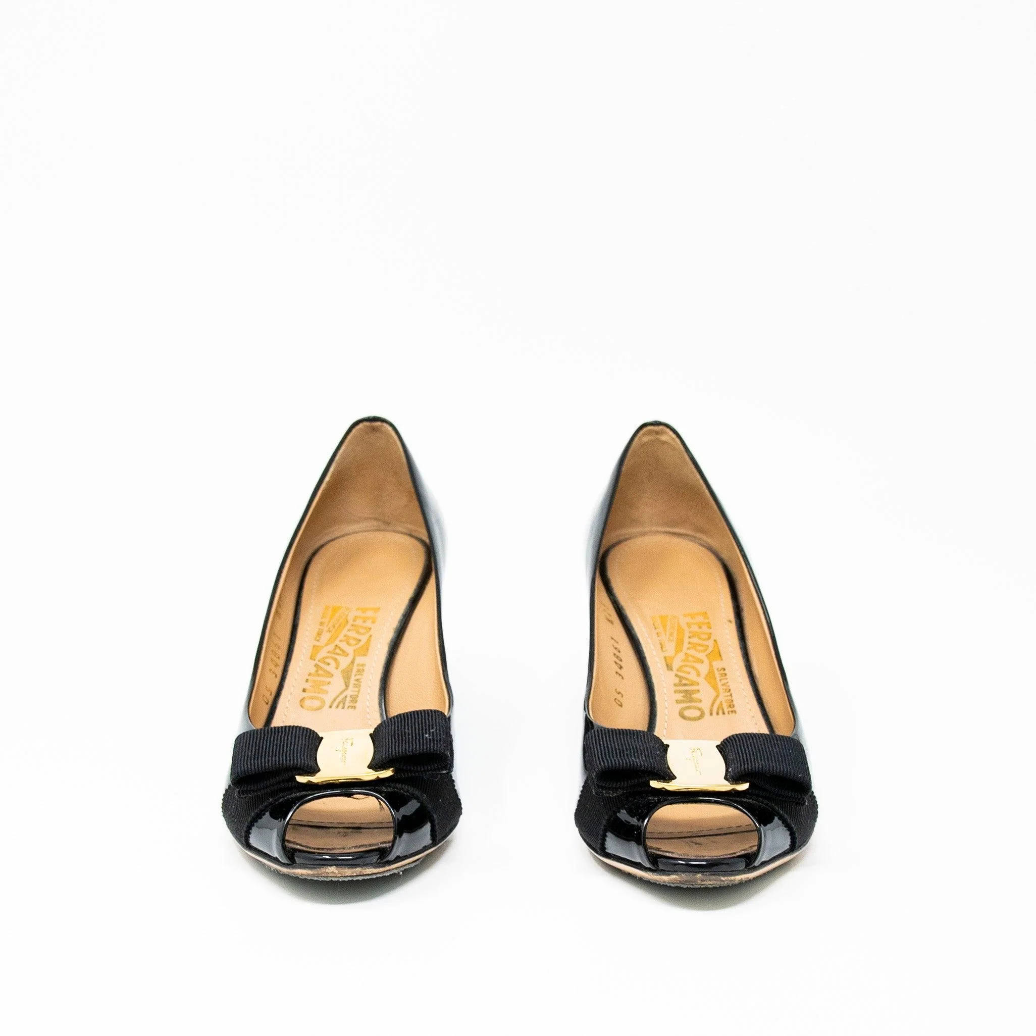 Salvatore Ferragamo Black Sissi Wedges 6 - Image 3