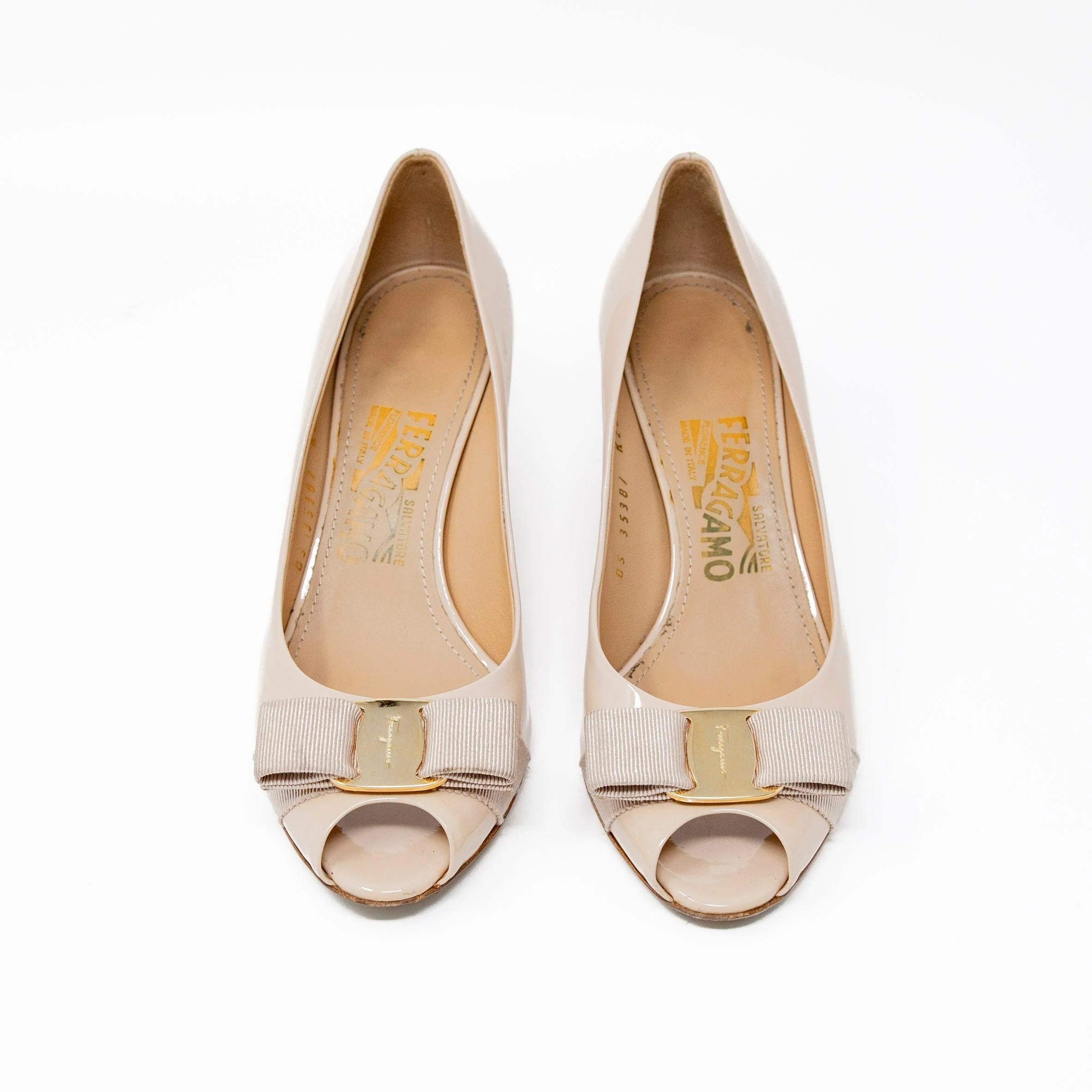 Salvatore Ferragamo Nude Sissi Wedges 6 - Image 3