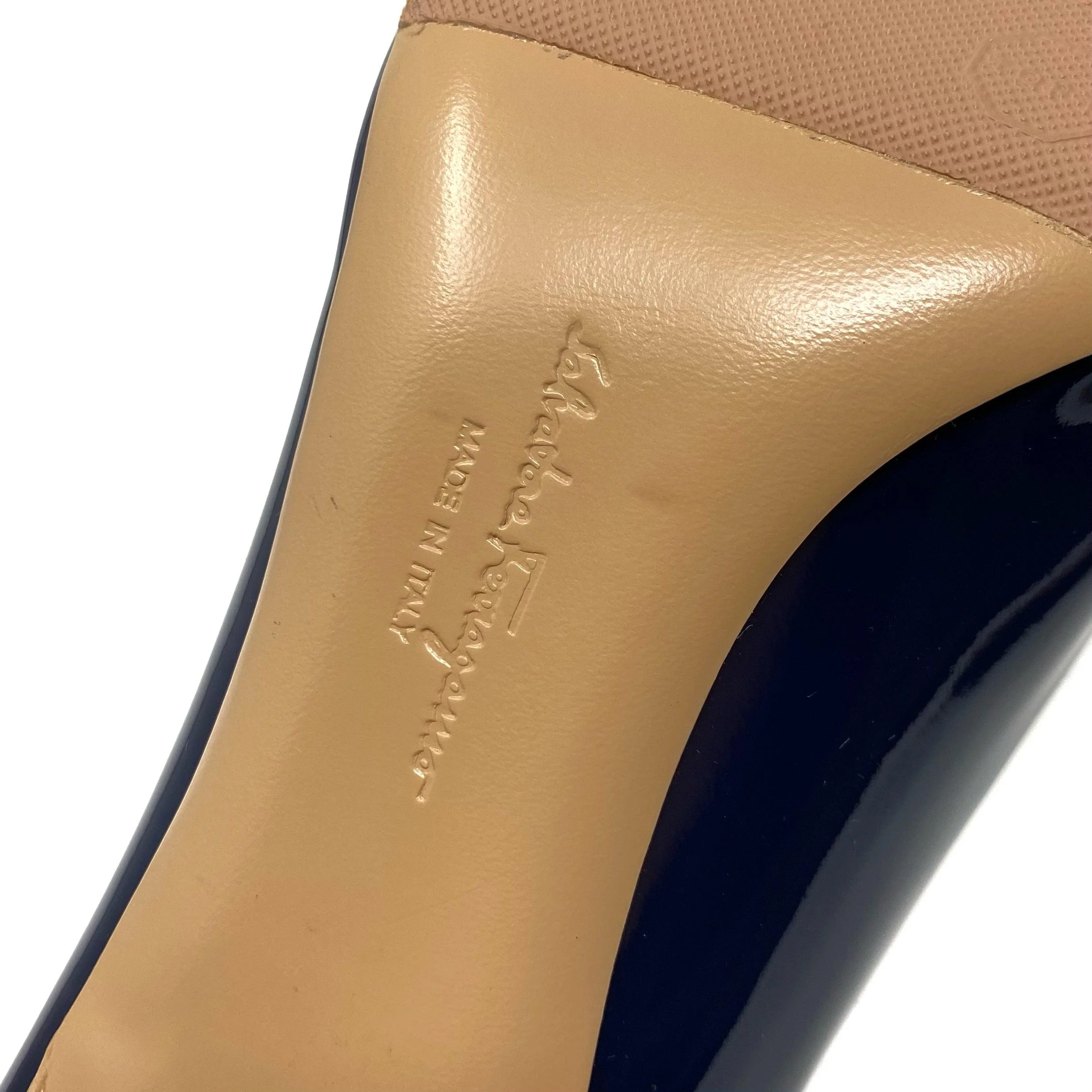 Ferragamo Blue Carla Pumps 7C - Image 5